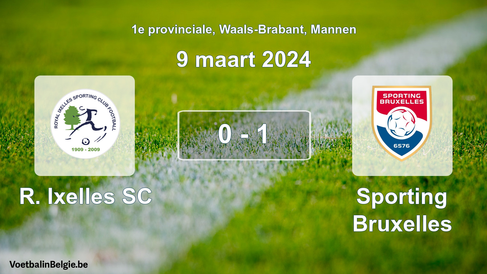 Gespeelde wedstrijd mannenvoetbal: R. Ixelles SC - Sporting Bruxelles 0 - 1 (9 maart 2024)