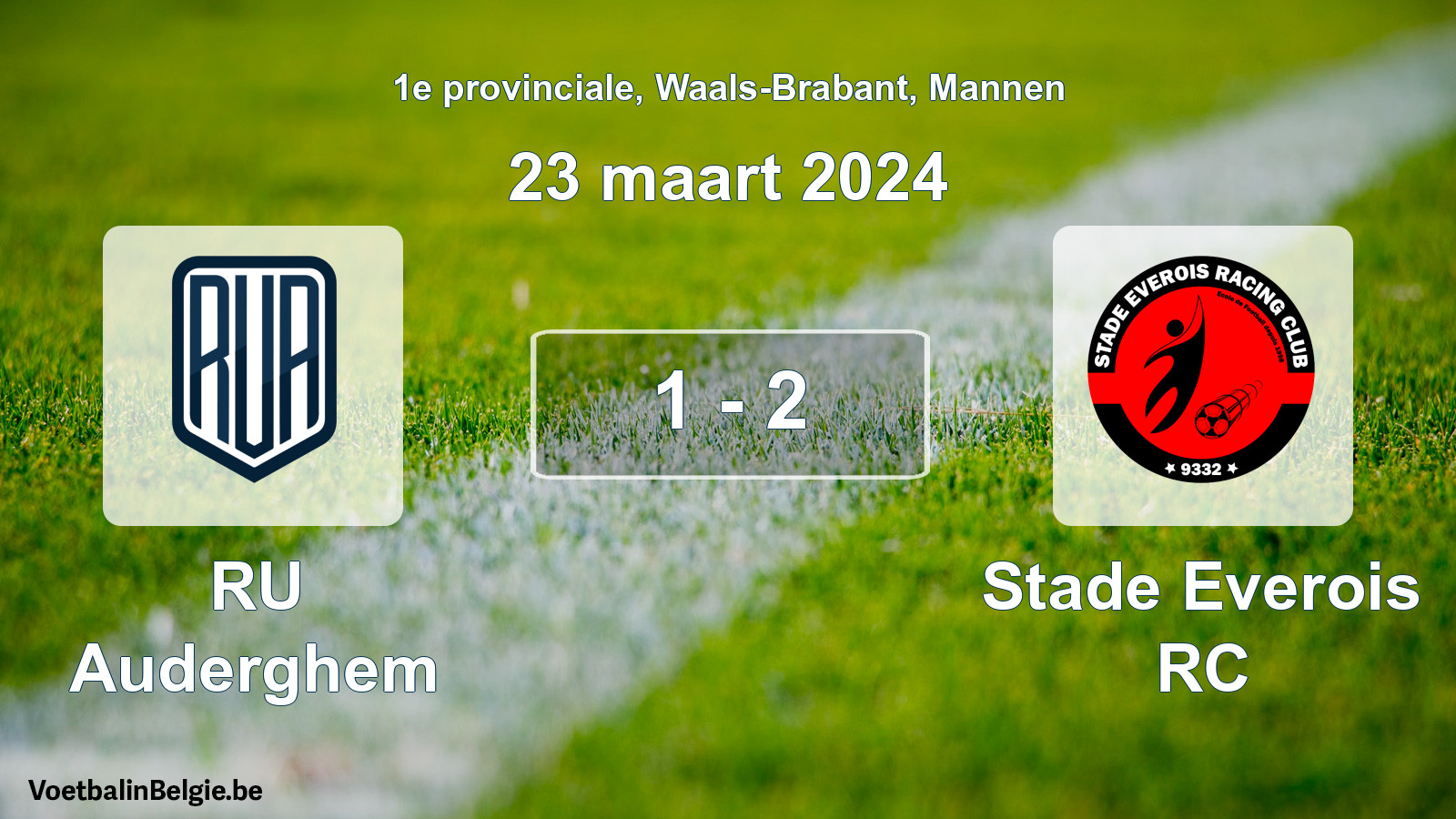 Gespeelde wedstrijd mannenvoetbal: RU Auderghem - Stade Everois RC 1 - 2 (23 maart 2024)