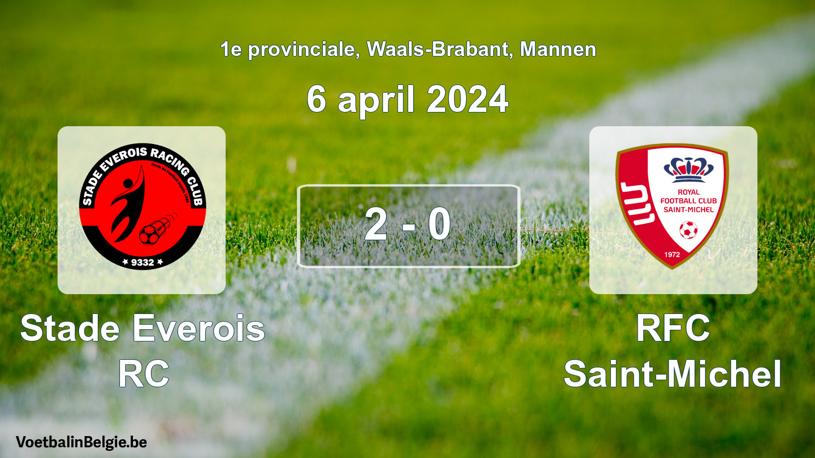 Gespeelde wedstrijd mannenvoetbal: Stade Everois RC - RFC Saint-Michel 2 - 0 (6 april 2024)