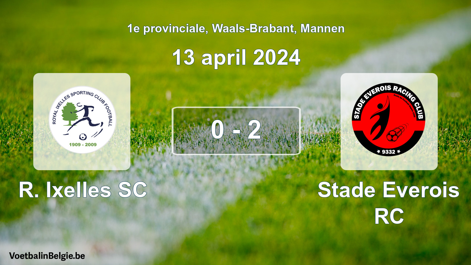 Gespeelde wedstrijd mannenvoetbal: R. Ixelles SC - Stade Everois RC 0 - 2 (13 april 2024)