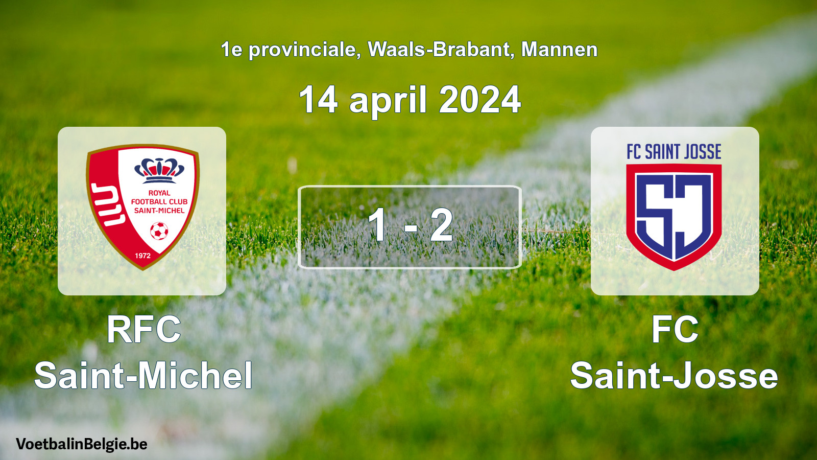 Gespeelde wedstrijd mannenvoetbal: RFC Saint-Michel - FC Saint-Josse 1 - 2 (14 april 2024)