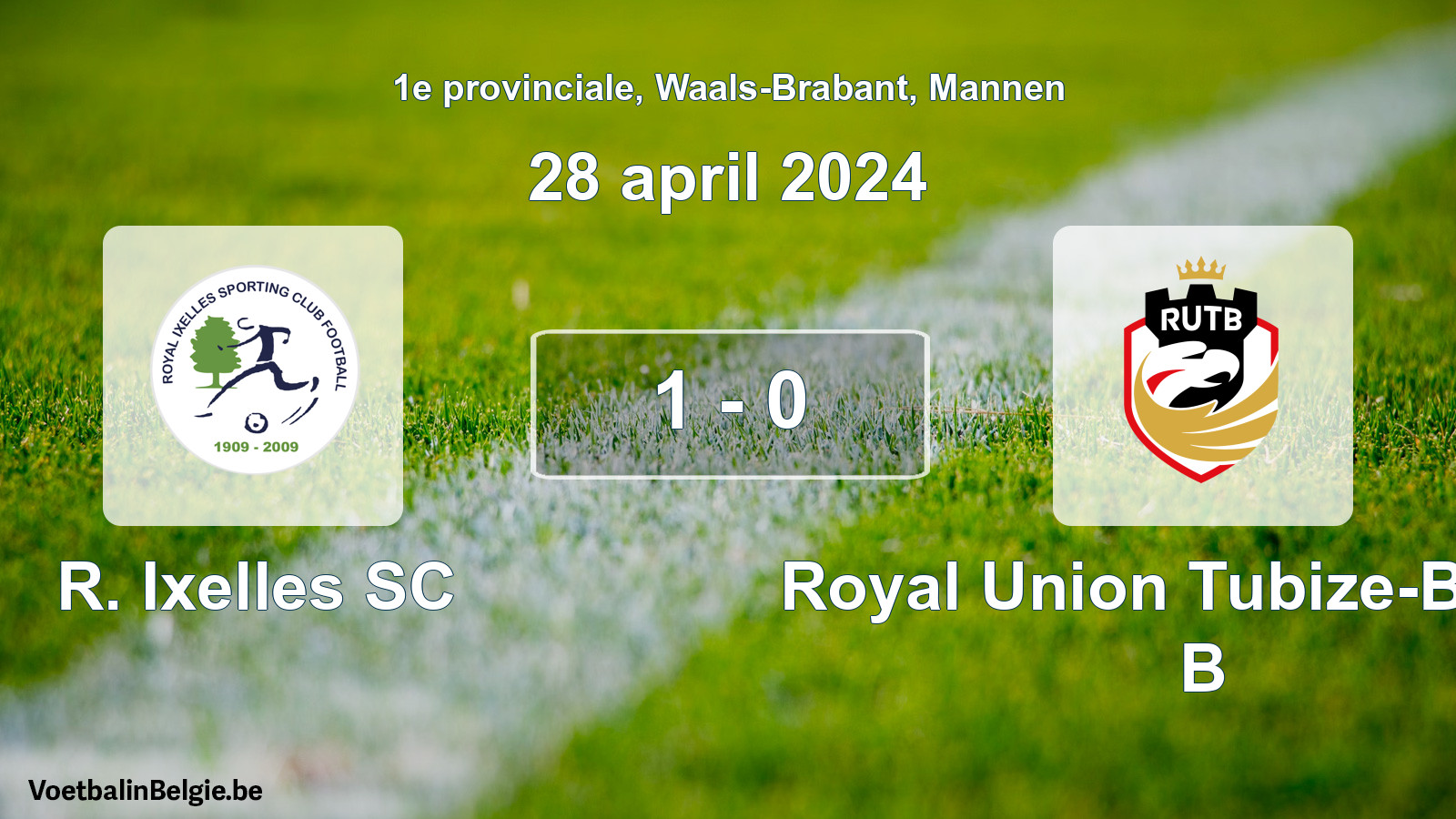 Gespeelde wedstrijd mannenvoetbal: R. Ixelles SC - Royal Union Tubize-Braine B 1 - 0 (28 april 2024)