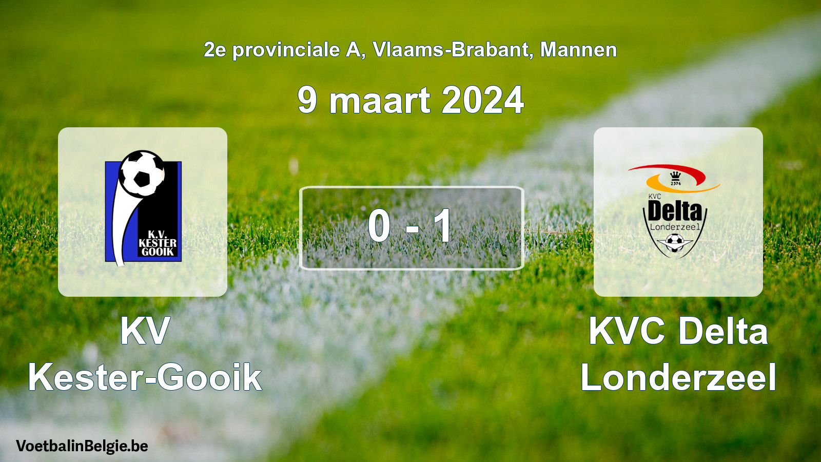 Gespeelde wedstrijd mannenvoetbal: KV Kester-Gooik - KVC Delta Londerzeel 0 - 1 (9 maart 2024)