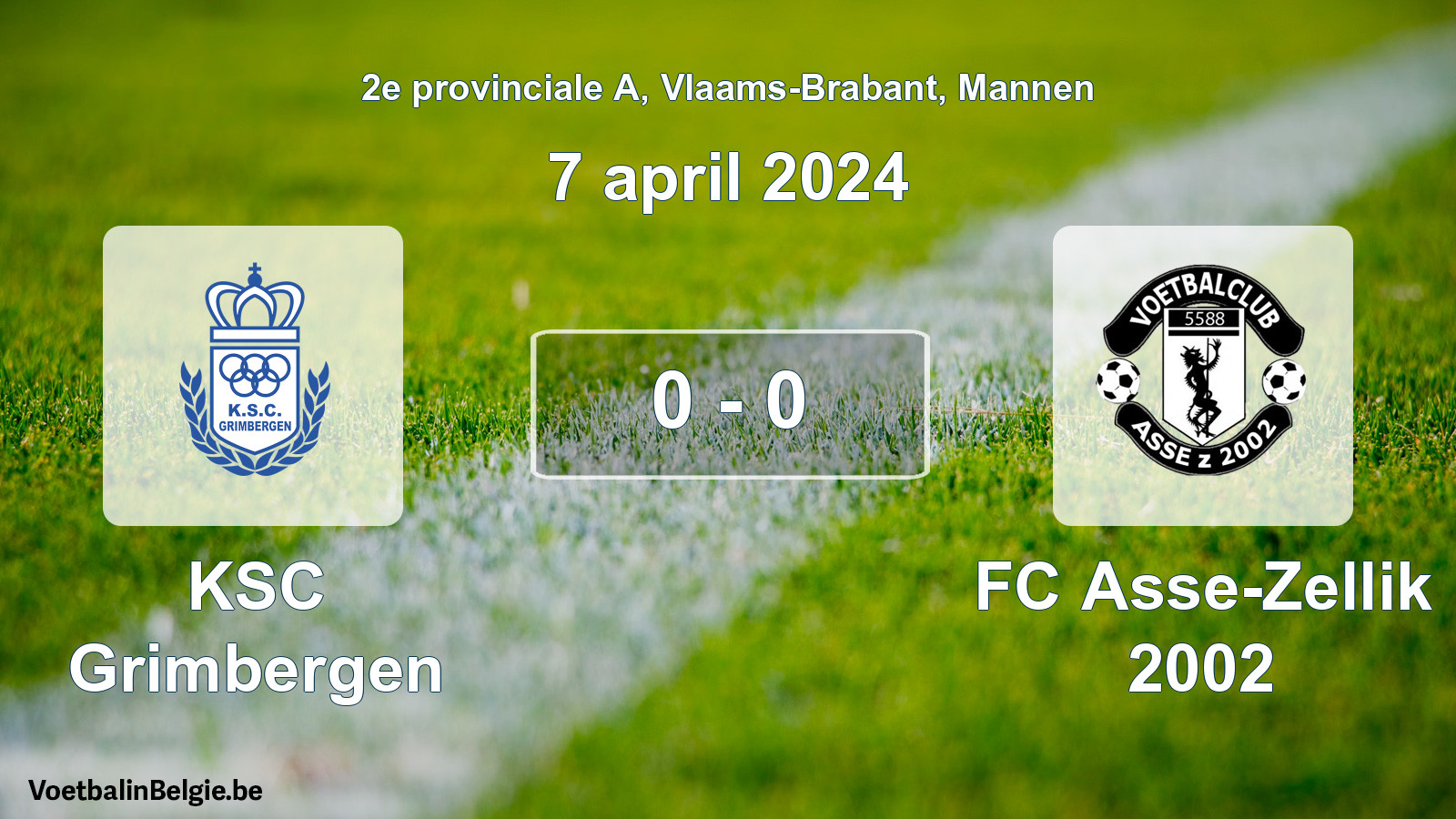 Gespeelde wedstrijd mannenvoetbal: KSC Grimbergen - FC Asse-Zellik 2002 0 - 0 (7 april 2024)