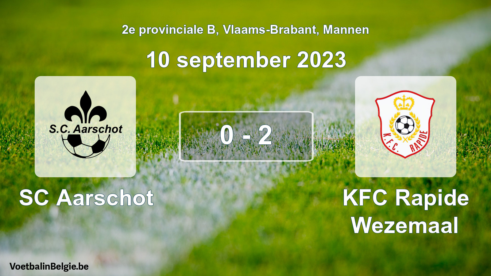 Gespeelde wedstrijd mannenvoetbal: SC Aarschot - KFC Rapide Wezemaal 0 - 2 (10 september 2023)