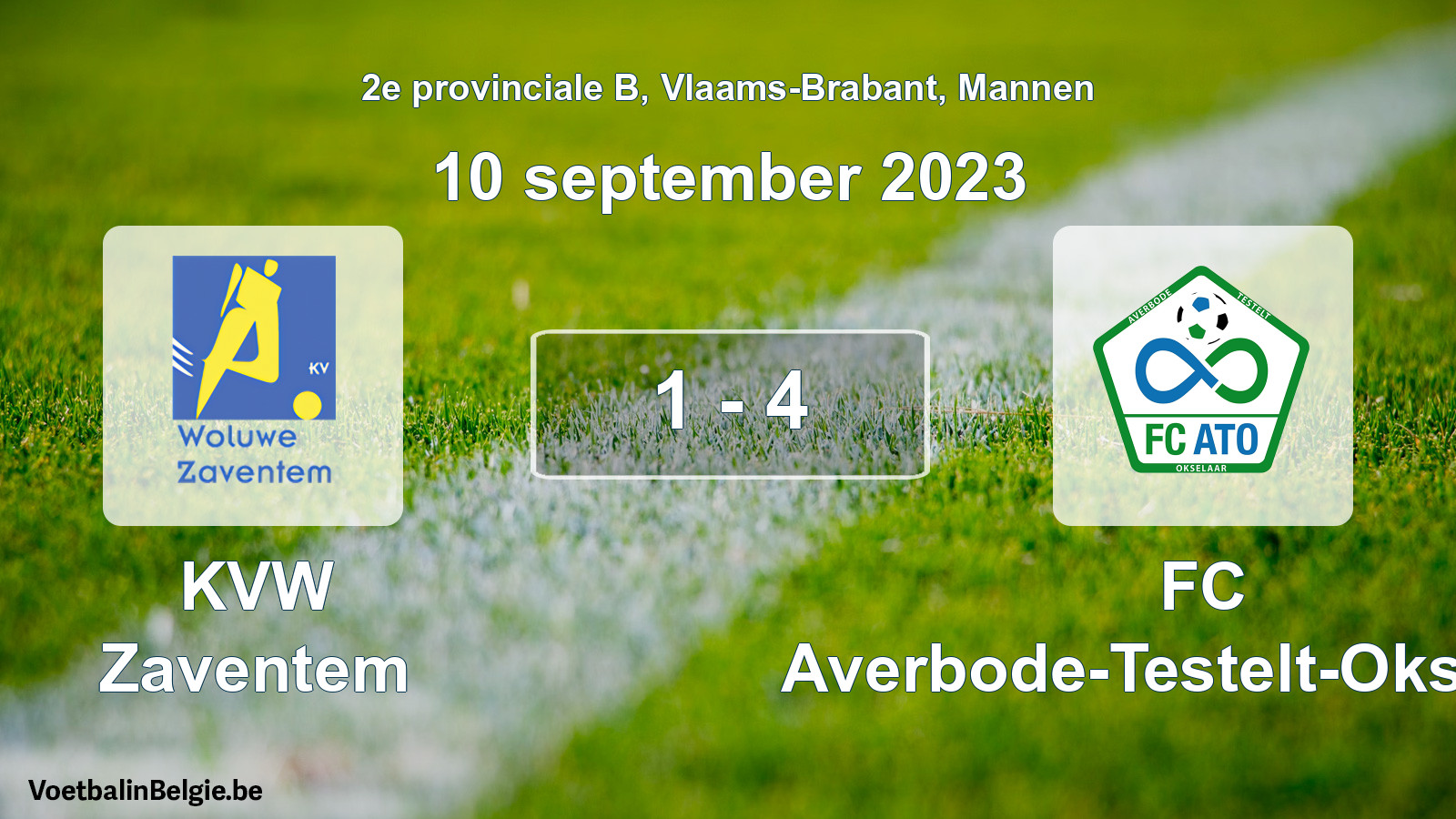 Gespeelde wedstrijd mannenvoetbal: KVW Zaventem - FC Averbode-Testelt-Okselaar 1 - 4 (10 september 2023)