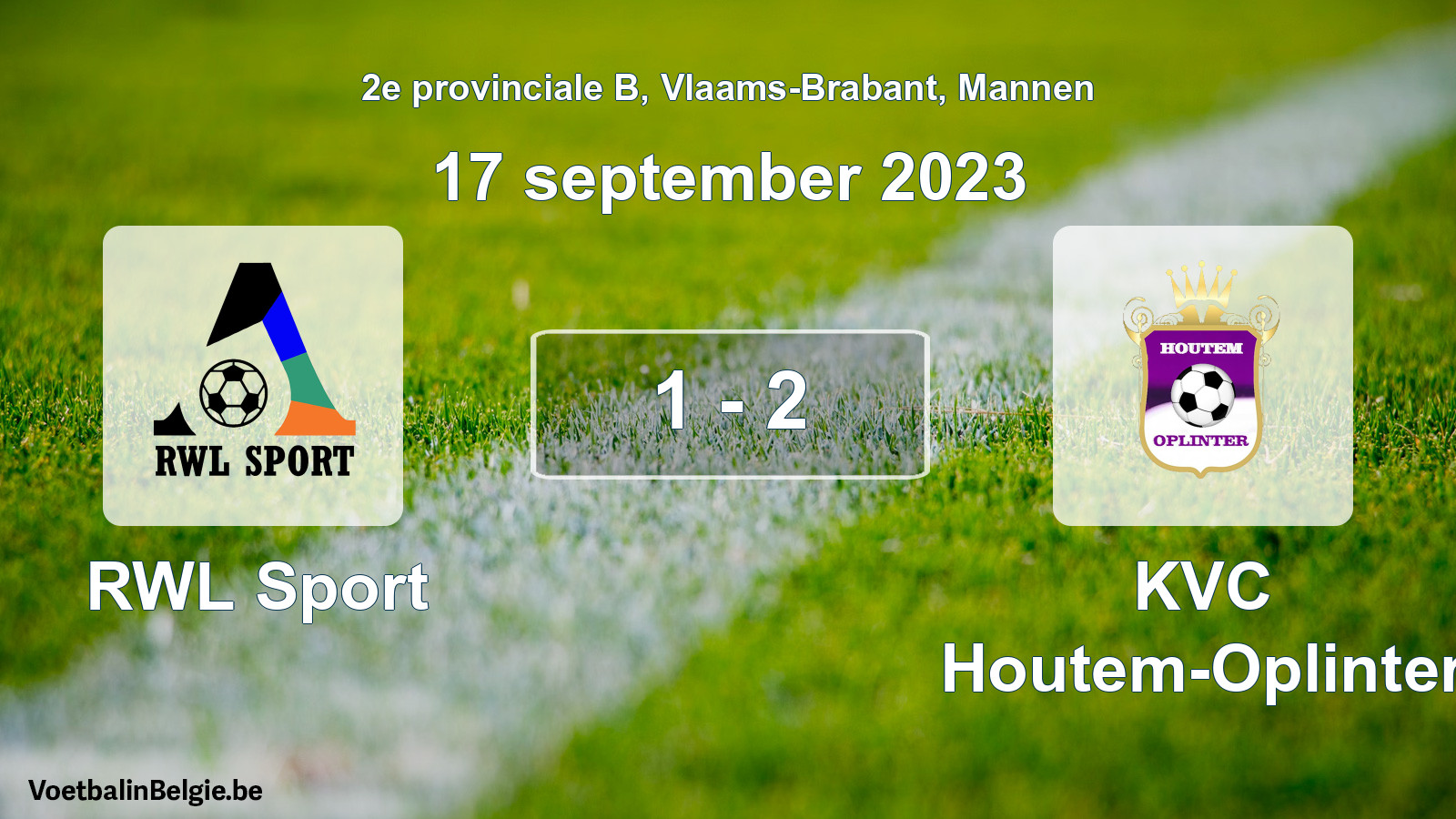 Gespeelde wedstrijd mannenvoetbal: RWL Sport - KVC Houtem-Oplinter 1 - 2 (17 september 2023)