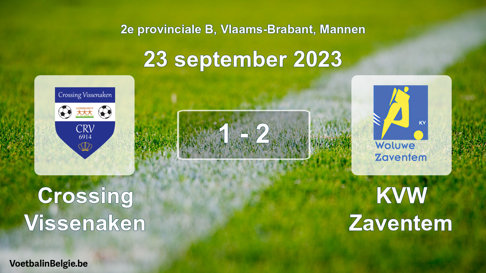 Gespeelde wedstrijd mannenvoetbal: Crossing Vissenaken - KVW Zaventem 1 - 2 (23 september 2023)