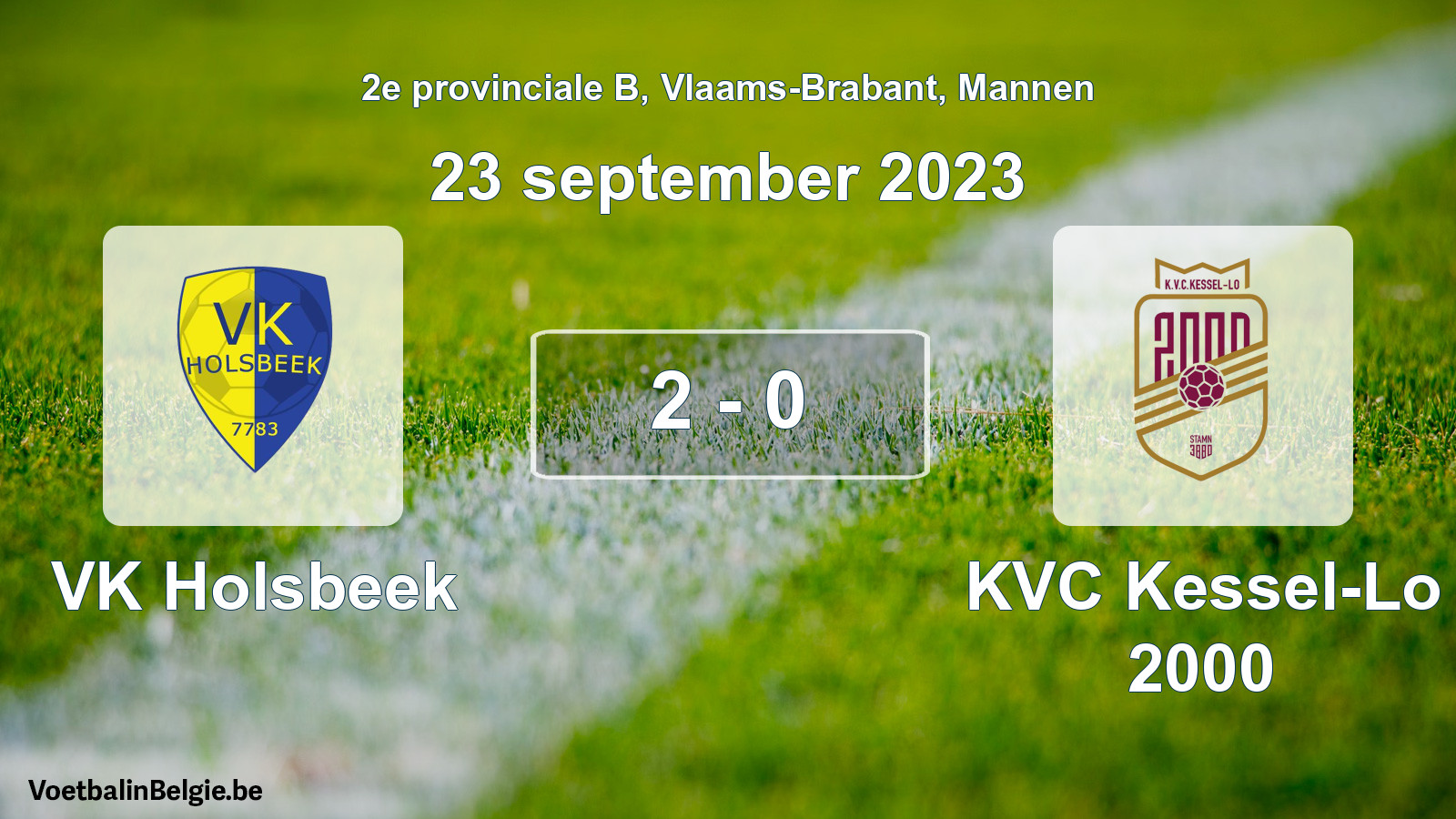 Gespeelde wedstrijd mannenvoetbal: VK Holsbeek - KVC Kessel-Lo 2000 2 - 0 (23 september 2023)