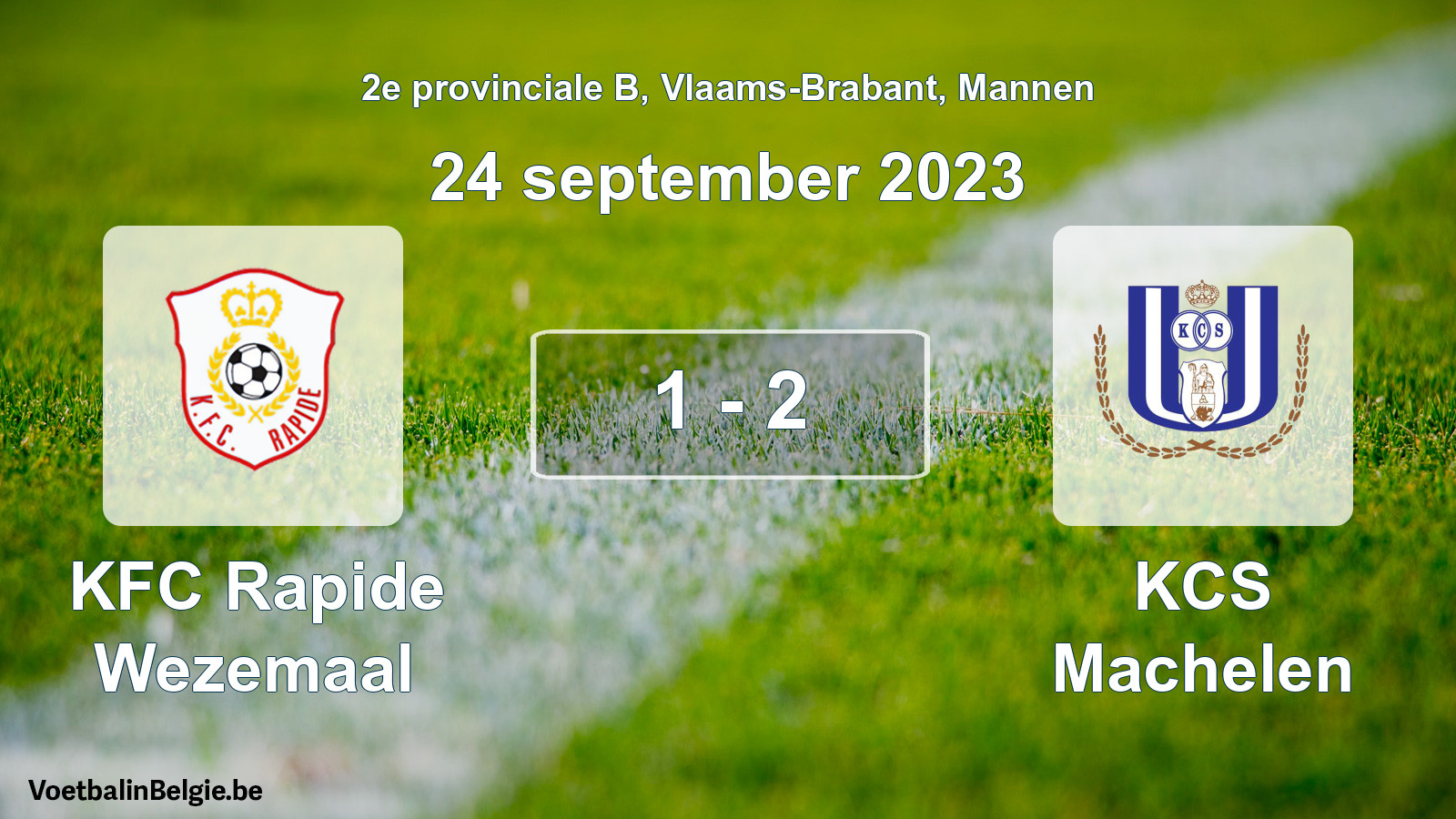 Gespeelde wedstrijd mannenvoetbal: KFC Rapide Wezemaal - KCS Machelen 1 - 2 (24 september 2023)