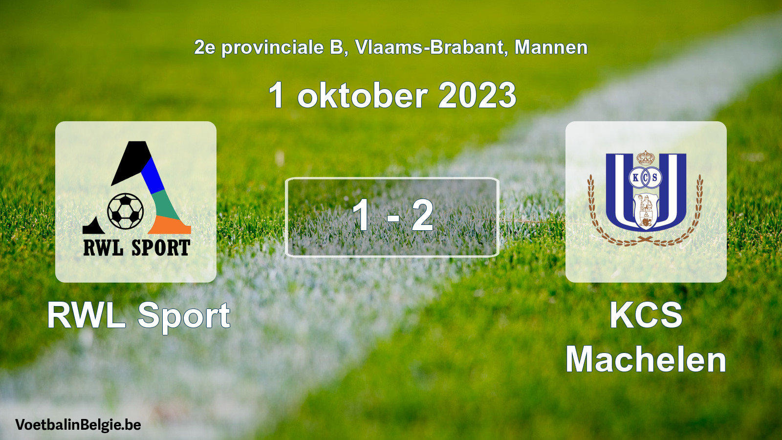 Gespeelde wedstrijd mannenvoetbal: RWL Sport - KCS Machelen 1 - 2 (1 oktober 2023)