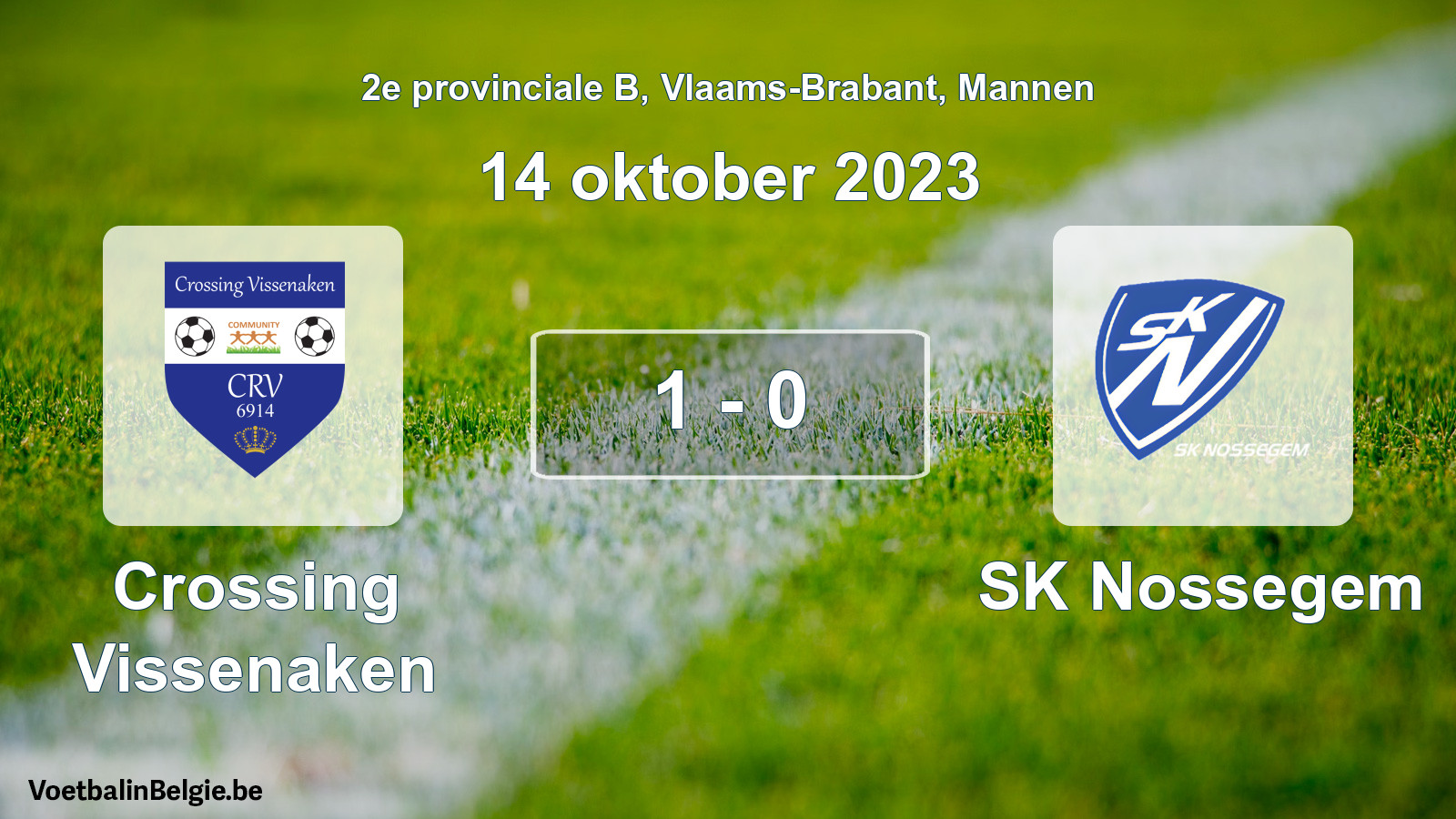 Gespeelde wedstrijd mannenvoetbal: Crossing Vissenaken - SK Nossegem 1 - 0 (14 oktober 2023)