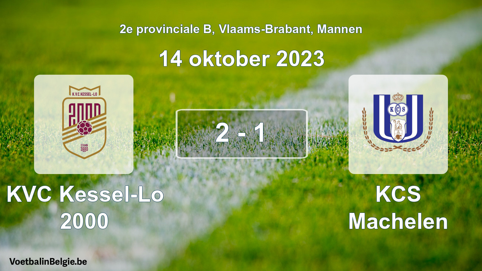 Gespeelde wedstrijd mannenvoetbal: KVC Kessel-Lo 2000 - KCS Machelen 2 - 1 (14 oktober 2023)