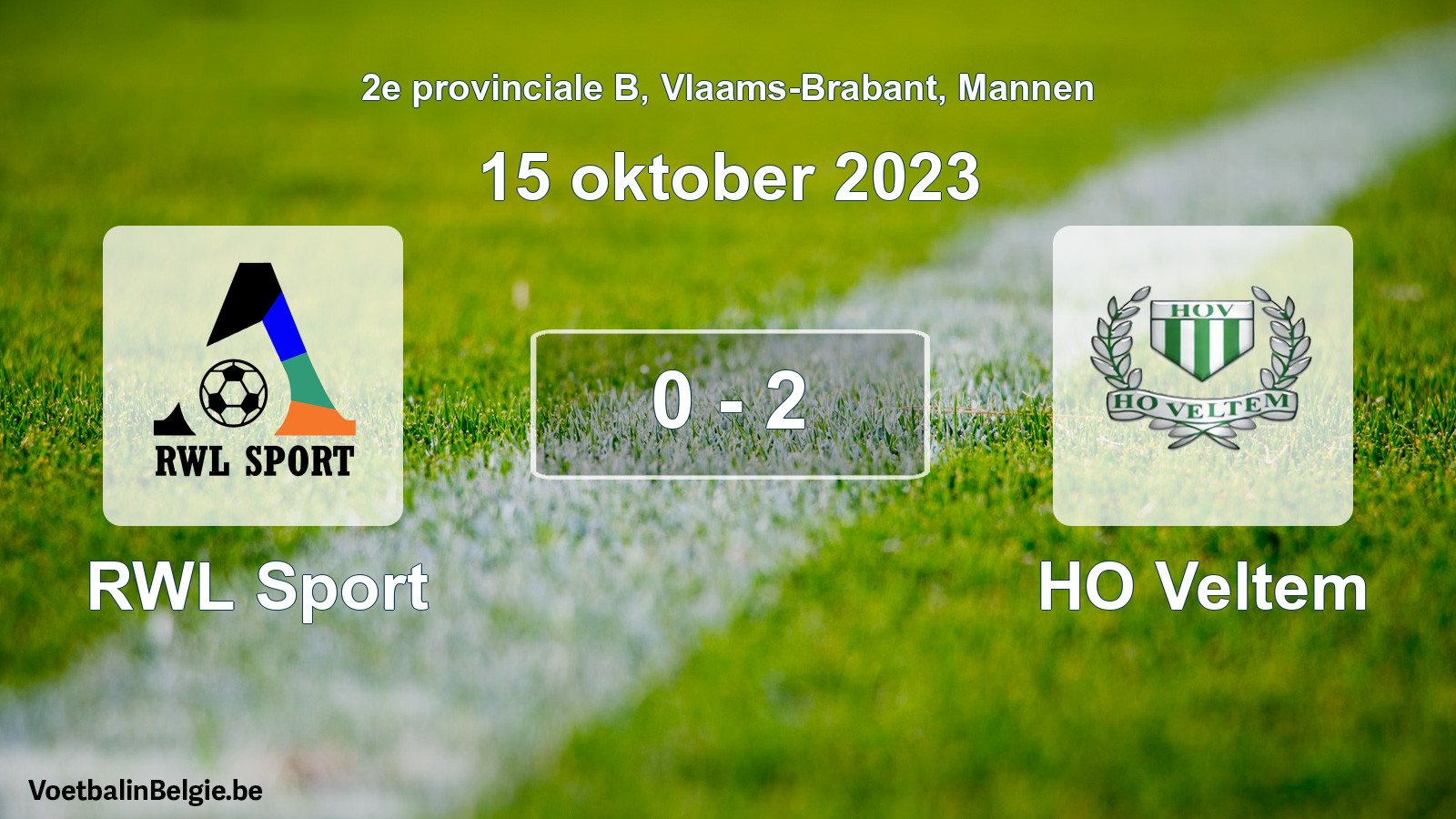 Gespeelde wedstrijd mannenvoetbal: RWL Sport - HO Veltem 0 - 2 (15 oktober 2023)