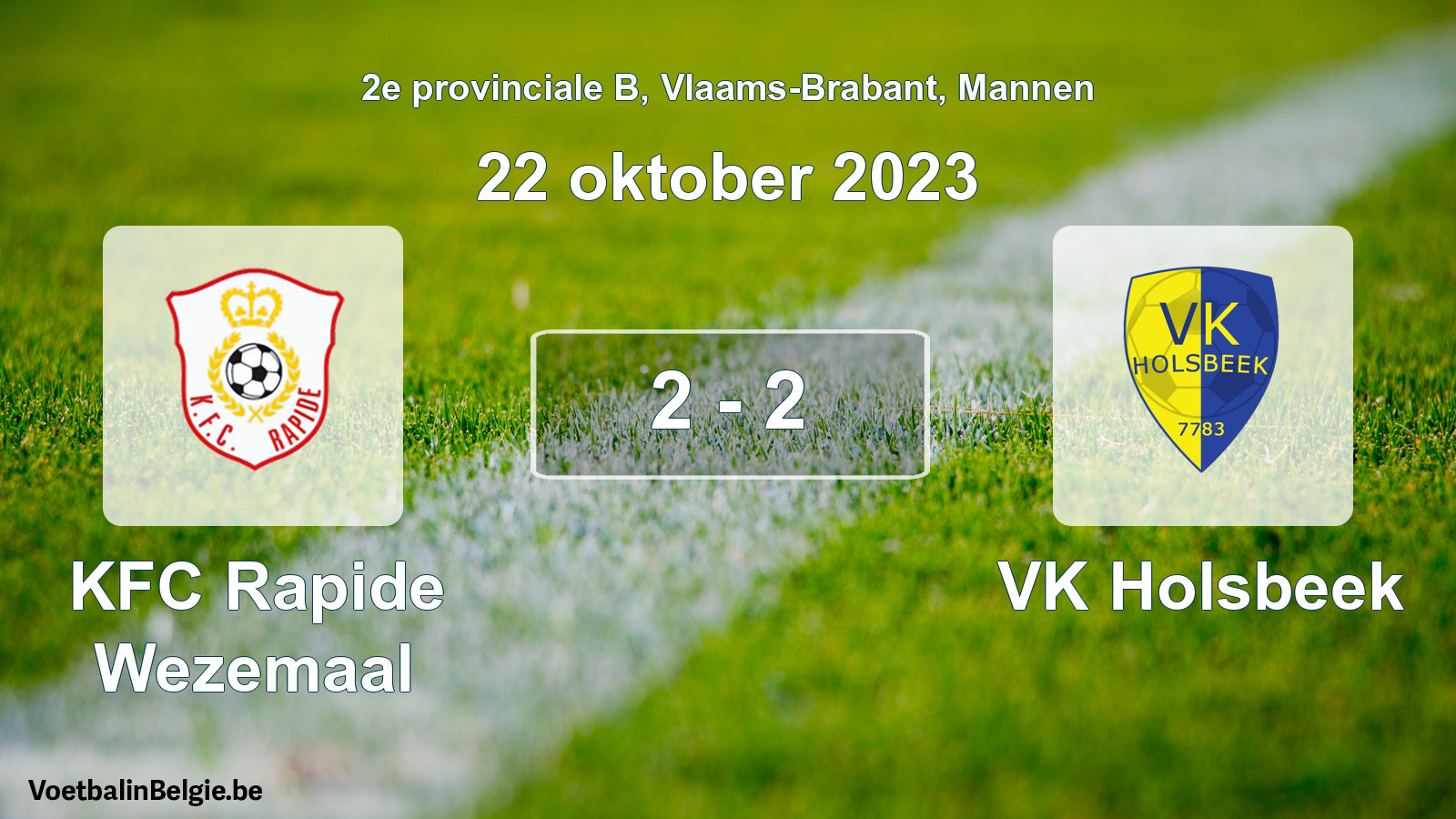 Gespeelde wedstrijd mannenvoetbal: KFC Rapide Wezemaal - VK Holsbeek 2 - 2 (22 oktober 2023)