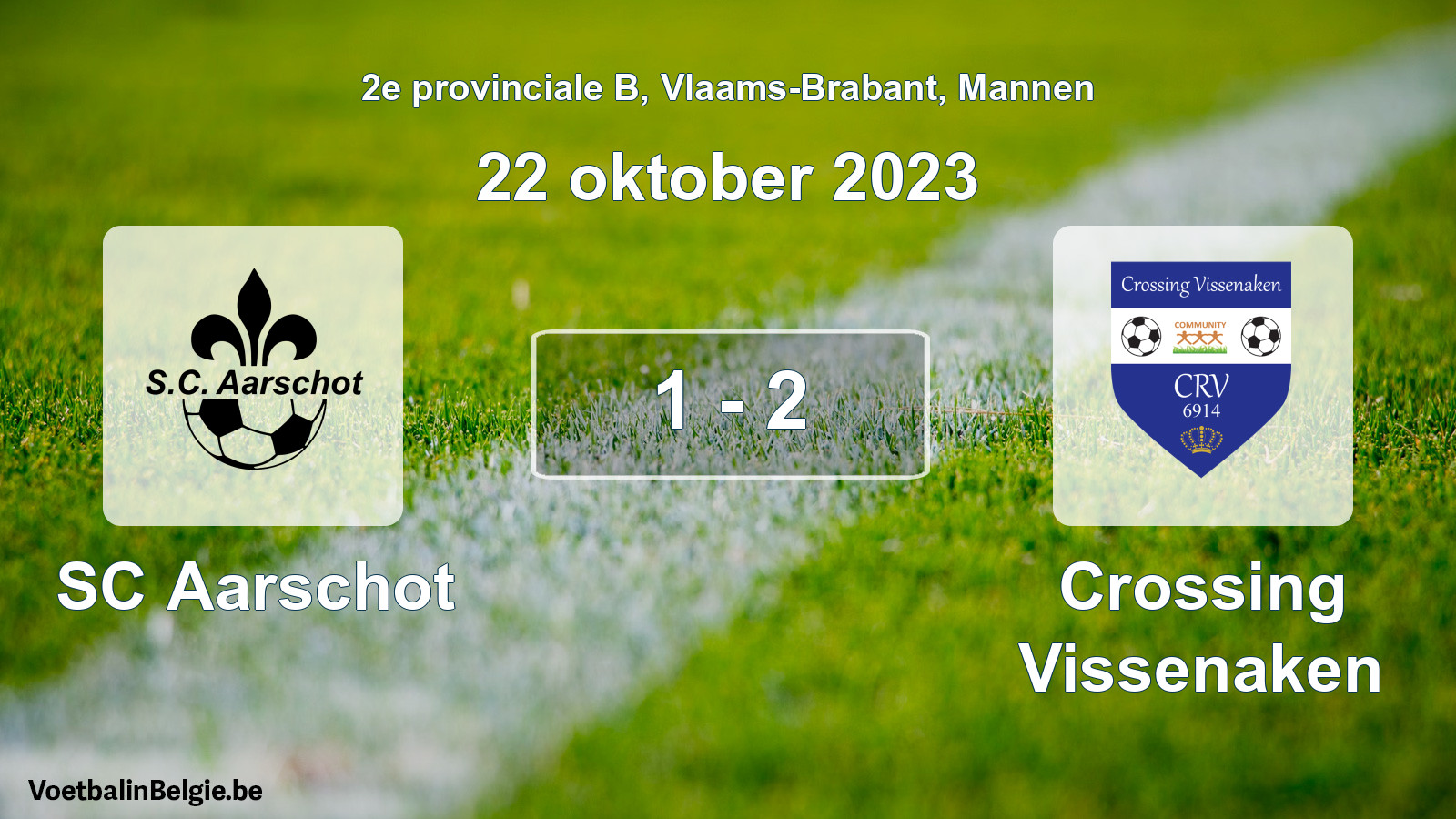 Gespeelde wedstrijd mannenvoetbal: SC Aarschot - Crossing Vissenaken 1 - 2 (22 oktober 2023)