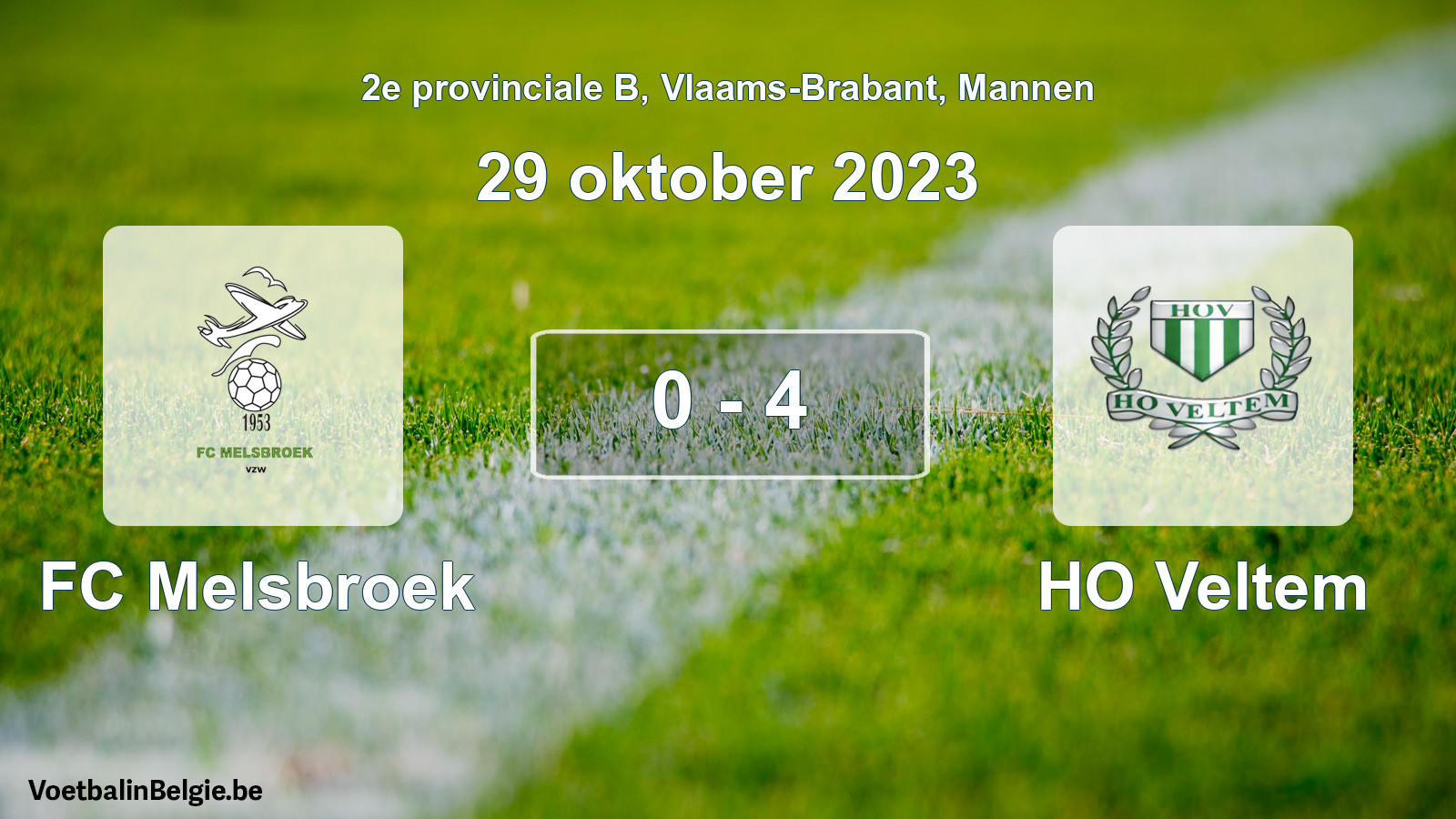 Gespeelde wedstrijd mannenvoetbal: FC Melsbroek - HO Veltem 0 - 4 (29 oktober 2023)