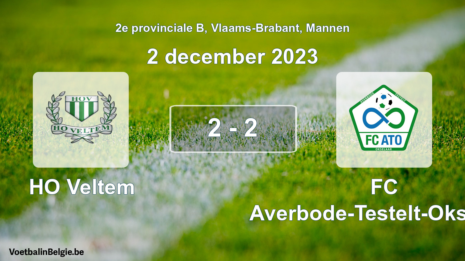 Gespeelde wedstrijd mannenvoetbal: HO Veltem - FC Averbode-Testelt-Okselaar 2 - 2 (2 december 2023)