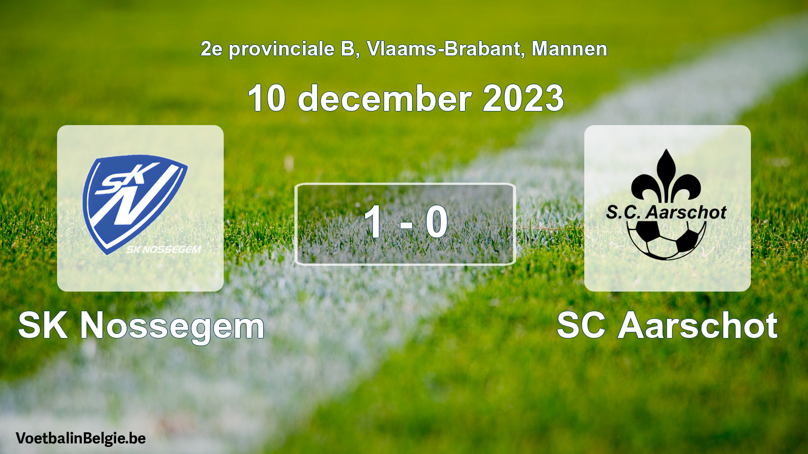 Gespeelde wedstrijd mannenvoetbal: SK Nossegem - SC Aarschot 1 - 0 (10 december 2023)