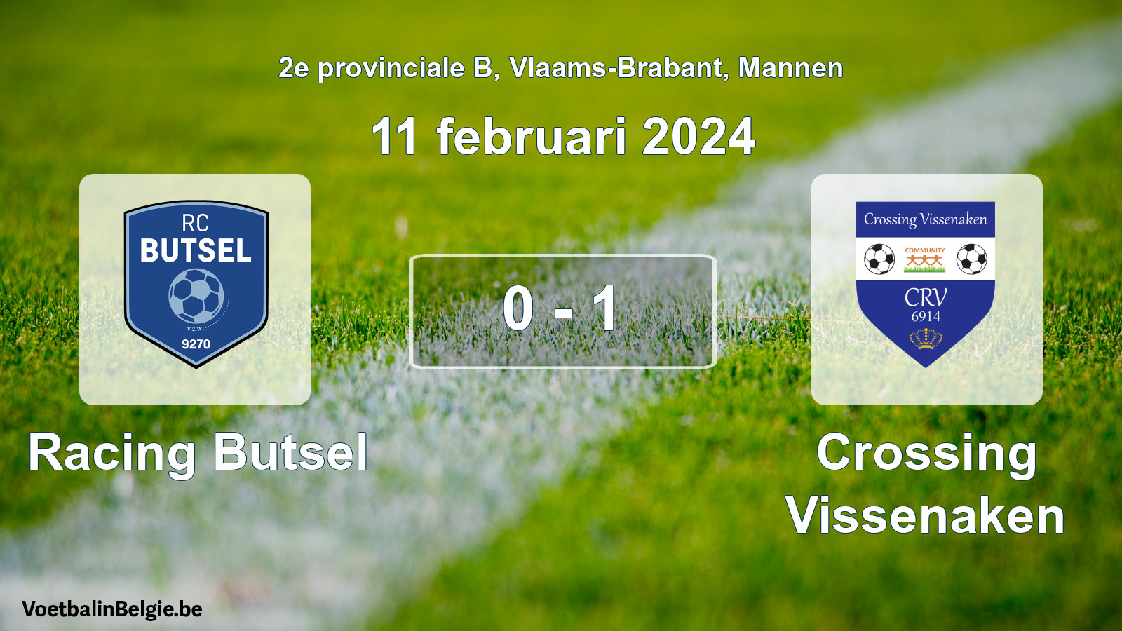 Gespeelde wedstrijd mannenvoetbal: Racing Butsel - Crossing Vissenaken 0 - 1 (11 februari 2024)