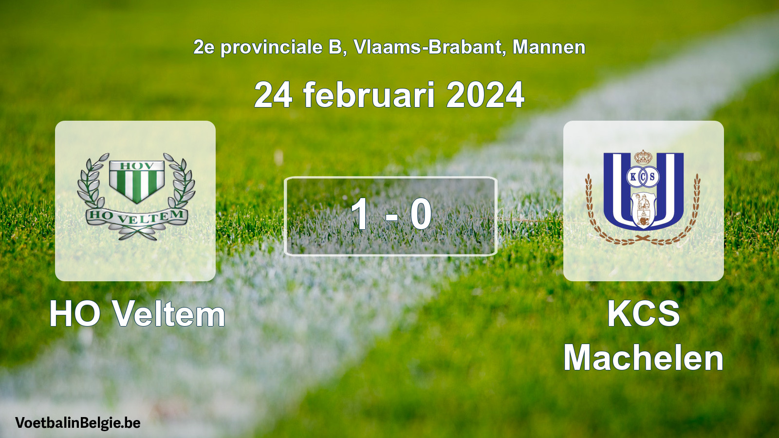 Gespeelde wedstrijd mannenvoetbal: HO Veltem - KCS Machelen 1 - 0 (24 februari 2024)