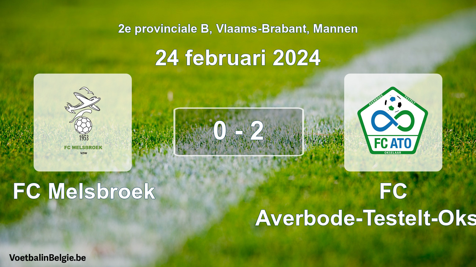 Gespeelde wedstrijd mannenvoetbal: FC Melsbroek - FC Averbode-Testelt-Okselaar 0 - 2 (24 februari 2024)