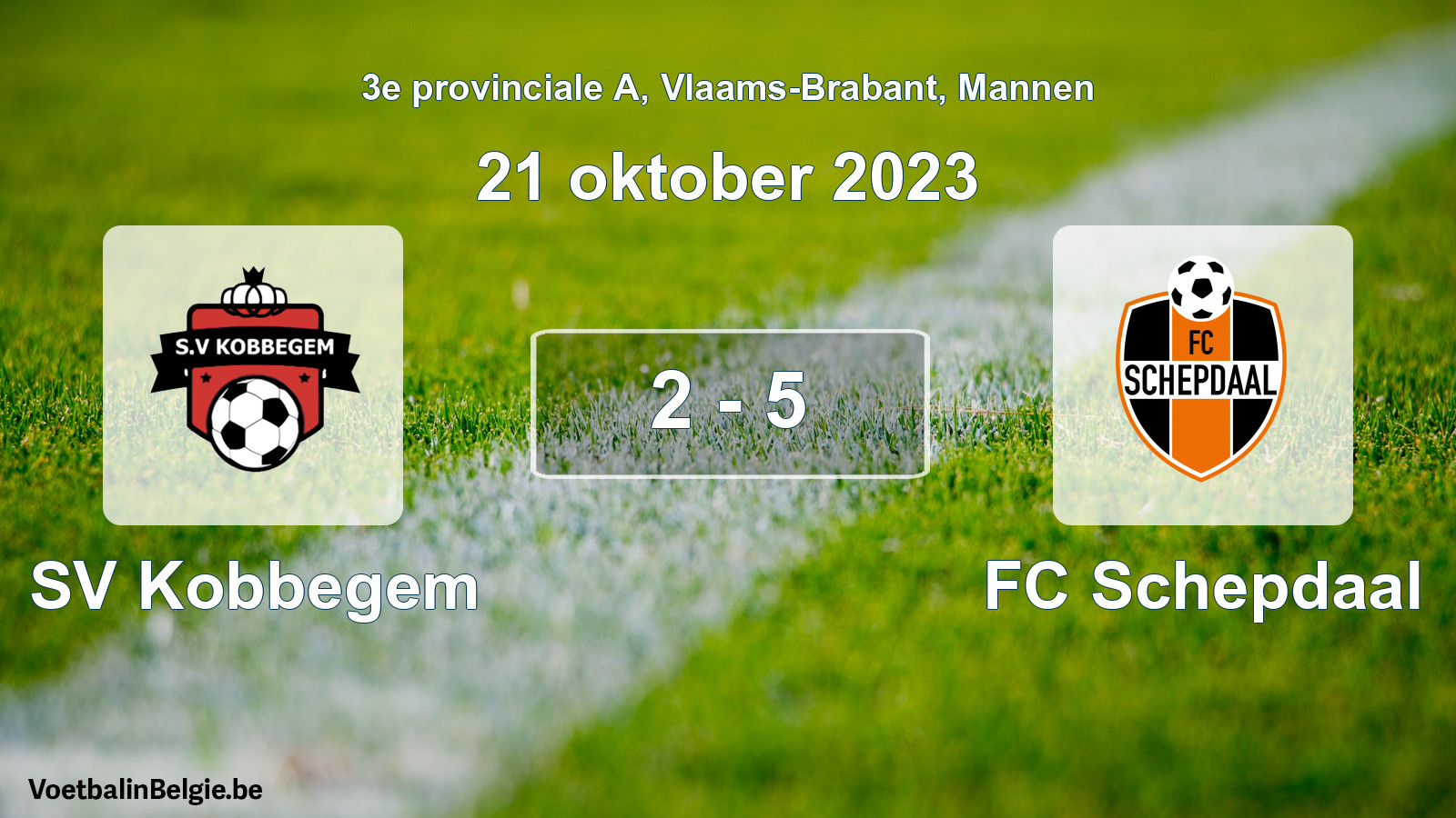 Match joué football hommes: SV Kobbegem - FC Schepdaal 2 - 5 (21 octobre 2023)