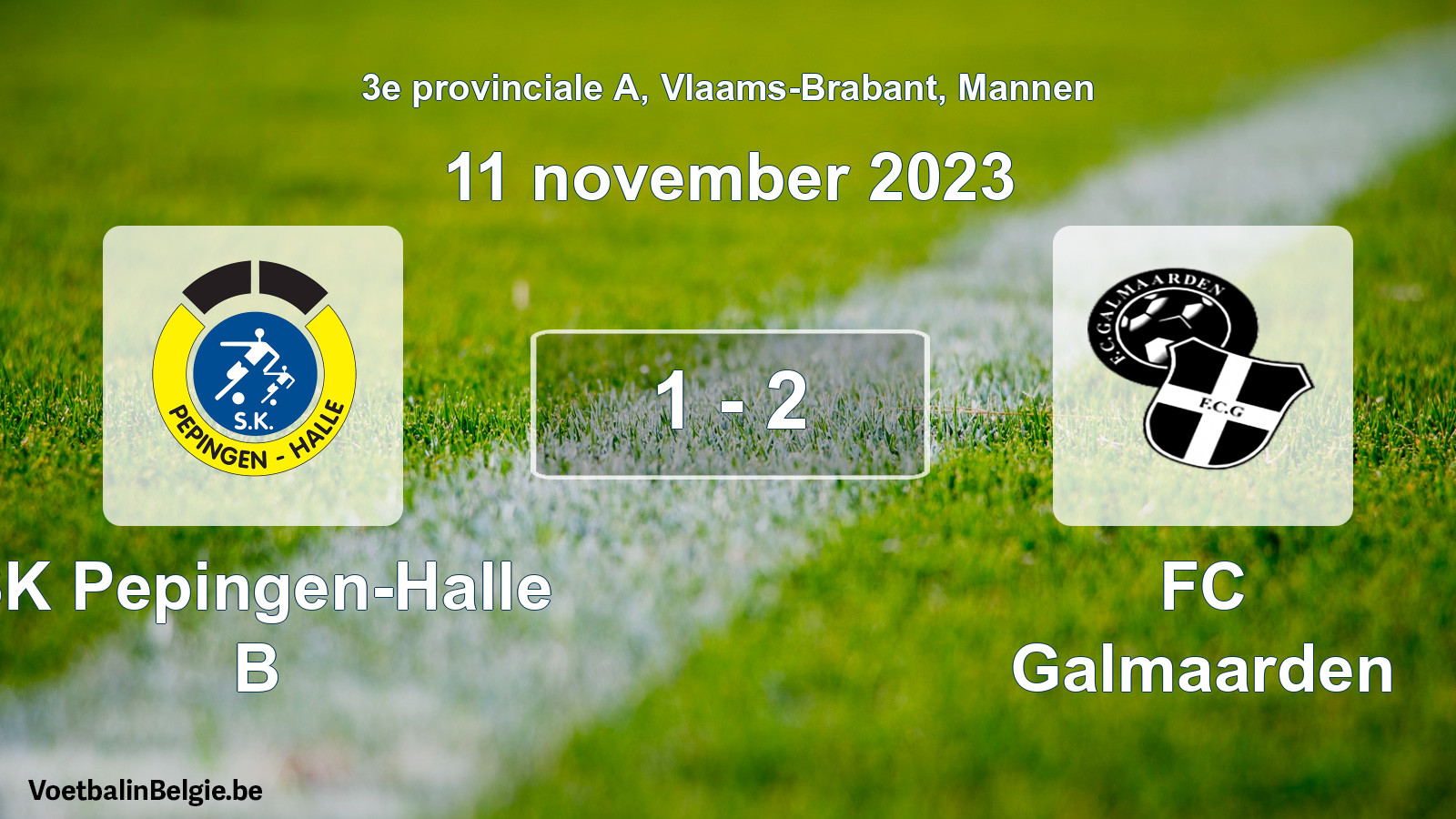 Gespeelde wedstrijd mannenvoetbal: SK Pepingen-Halle B - FC Galmaarden 1 - 2 (11 november 2023)