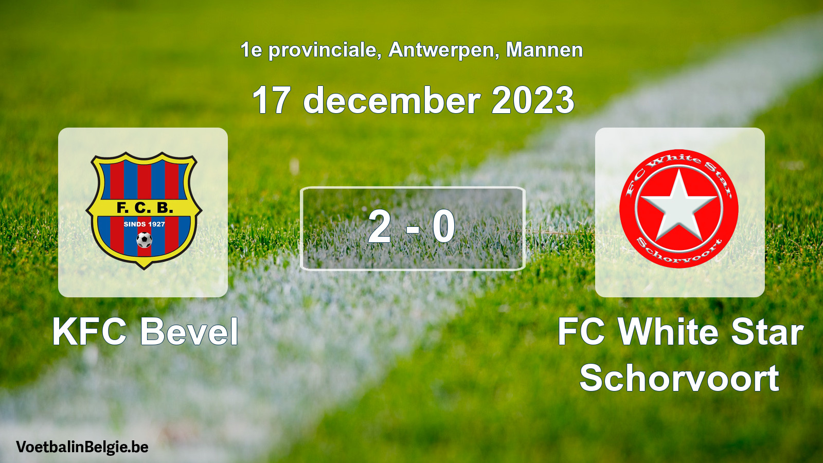 Gespeelde wedstrijd mannenvoetbal: KFC Bevel - FC White Star Schorvoort 2 - 0 (17 december 2023)