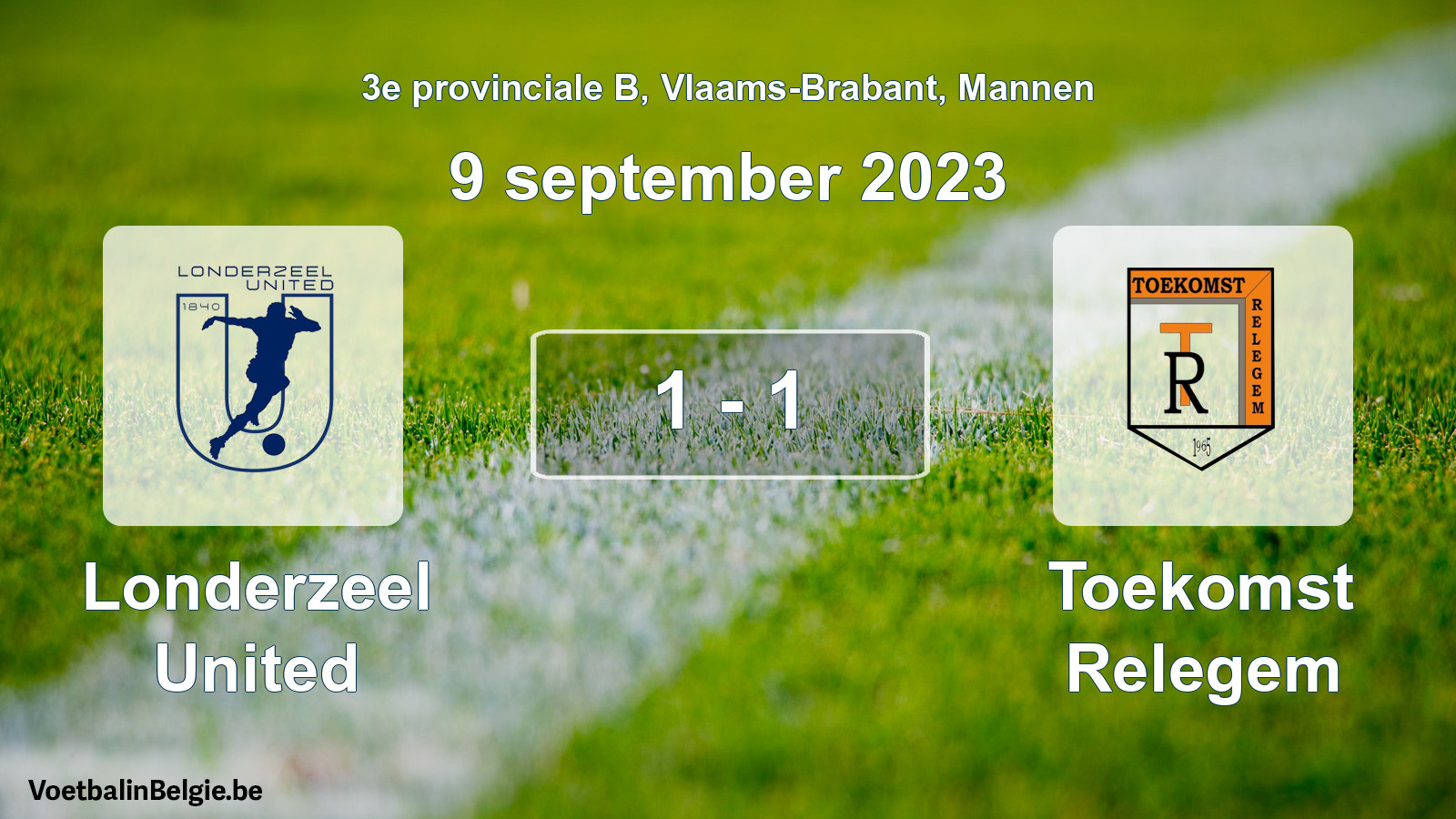 Gespeelde wedstrijd mannenvoetbal: Londerzeel United - Toekomst Relegem 1 - 1 (9 september 2023)
