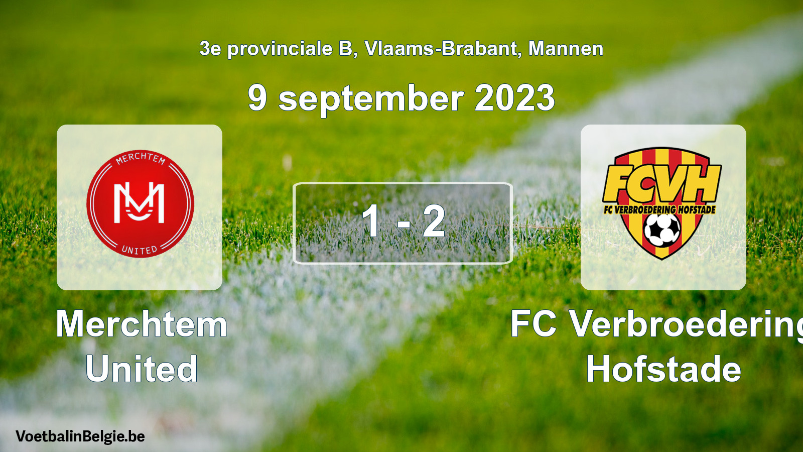 Gespeelde wedstrijd mannenvoetbal: Merchtem United - FC Verbroedering Hofstade 1 - 2 (9 september 2023)