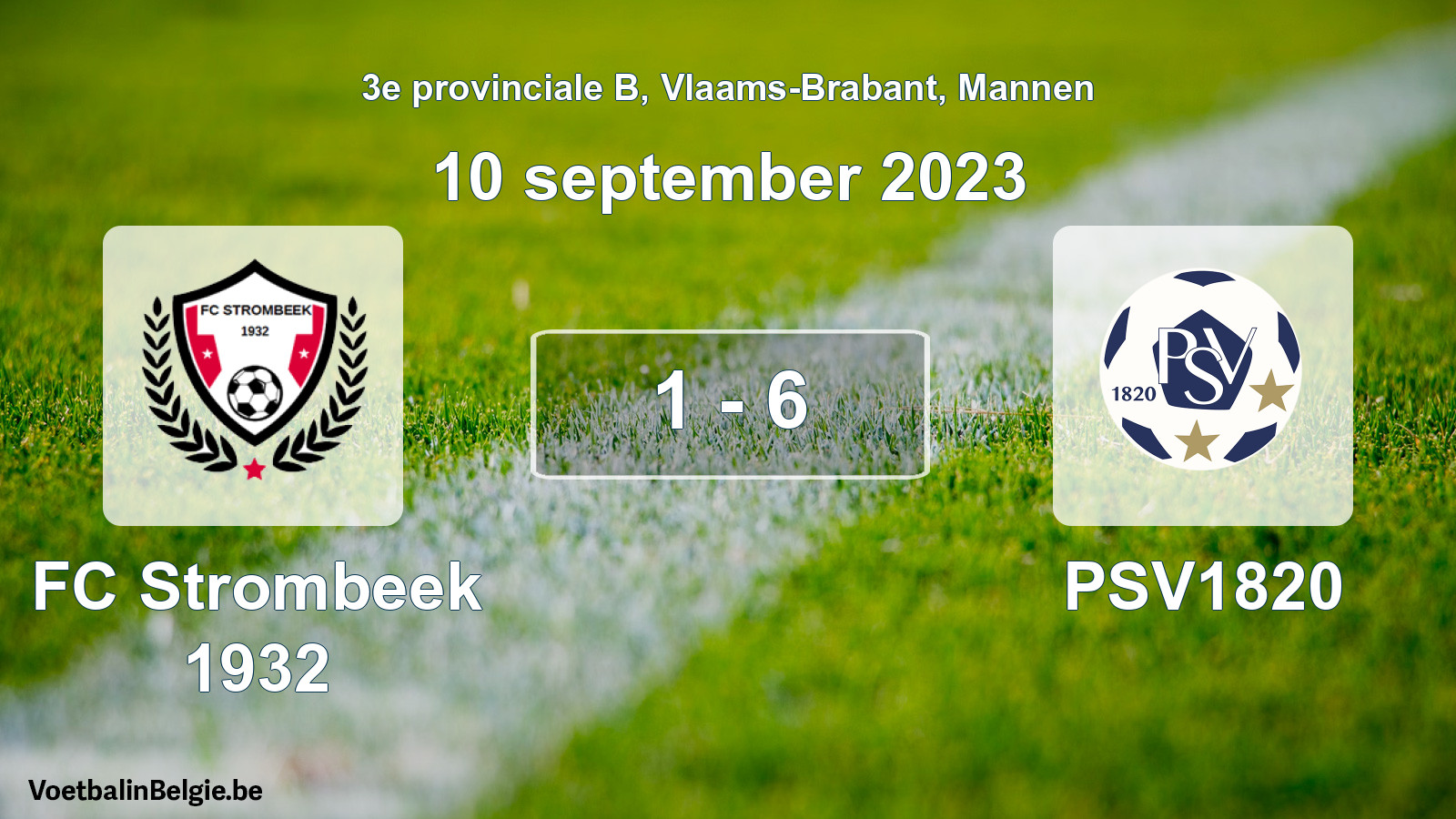 Gespeelde wedstrijd mannenvoetbal: FC Strombeek 1932 - PSV1820 1 - 6 (10 september 2023)