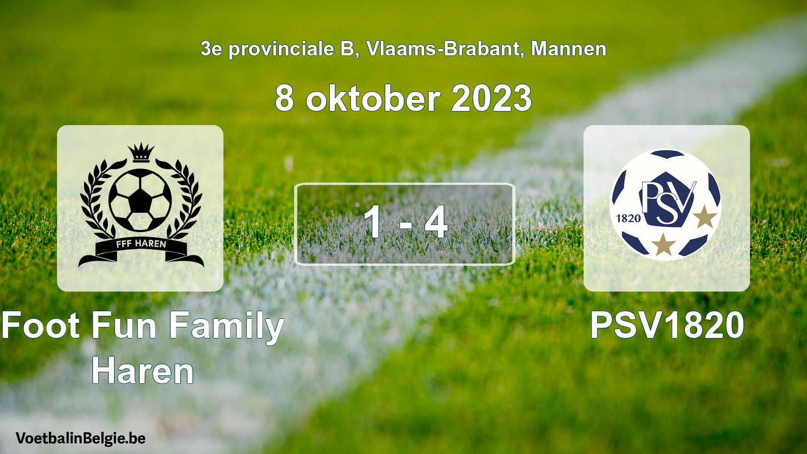 Gespeelde wedstrijd mannenvoetbal: Foot Fun Family Haren - PSV1820 1 - 4 (8 oktober 2023)