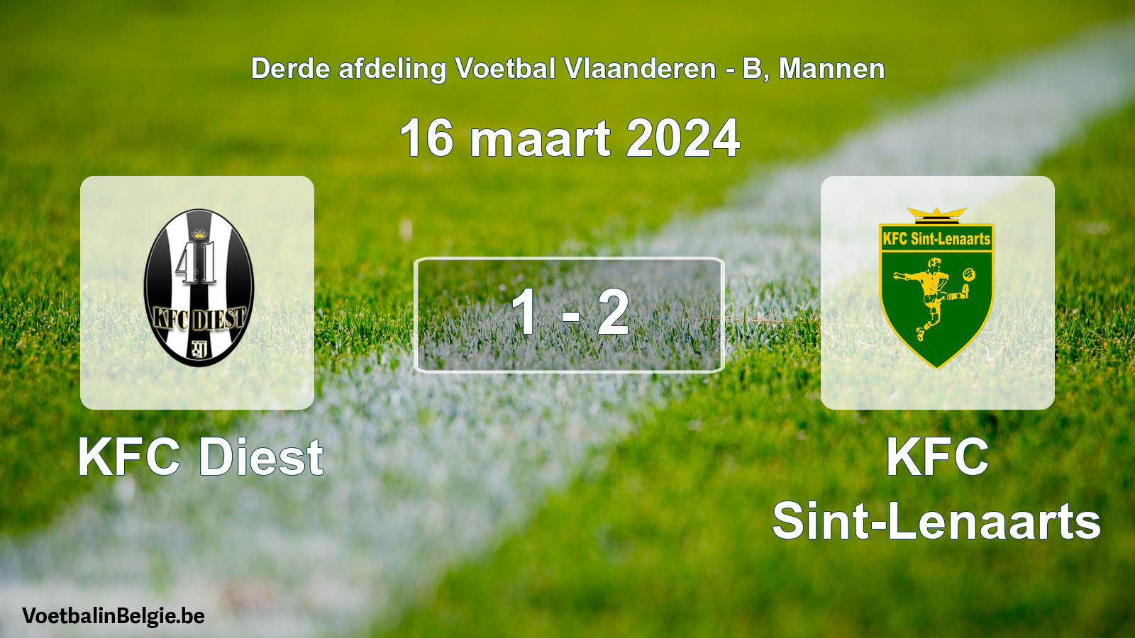 Gespeelde wedstrijd mannenvoetbal: KFC Diest - KFC Sint-Lenaarts 1 - 2 (16 maart 2024)