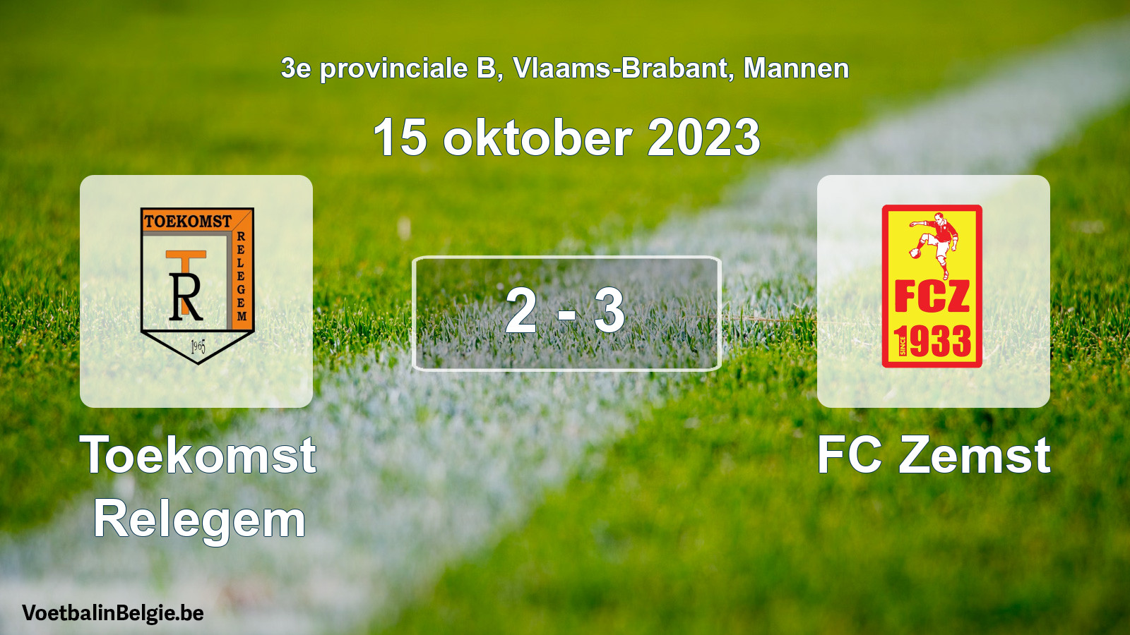 Gespeelde wedstrijd mannenvoetbal: Toekomst Relegem - FC Zemst 2 - 3 (15 oktober 2023)