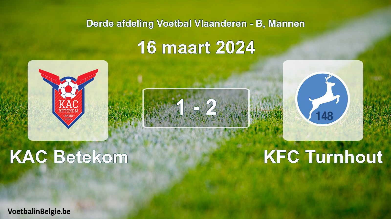 Gespeelde wedstrijd mannenvoetbal: KAC Betekom - KFC Turnhout 1 - 2 (16 maart 2024)