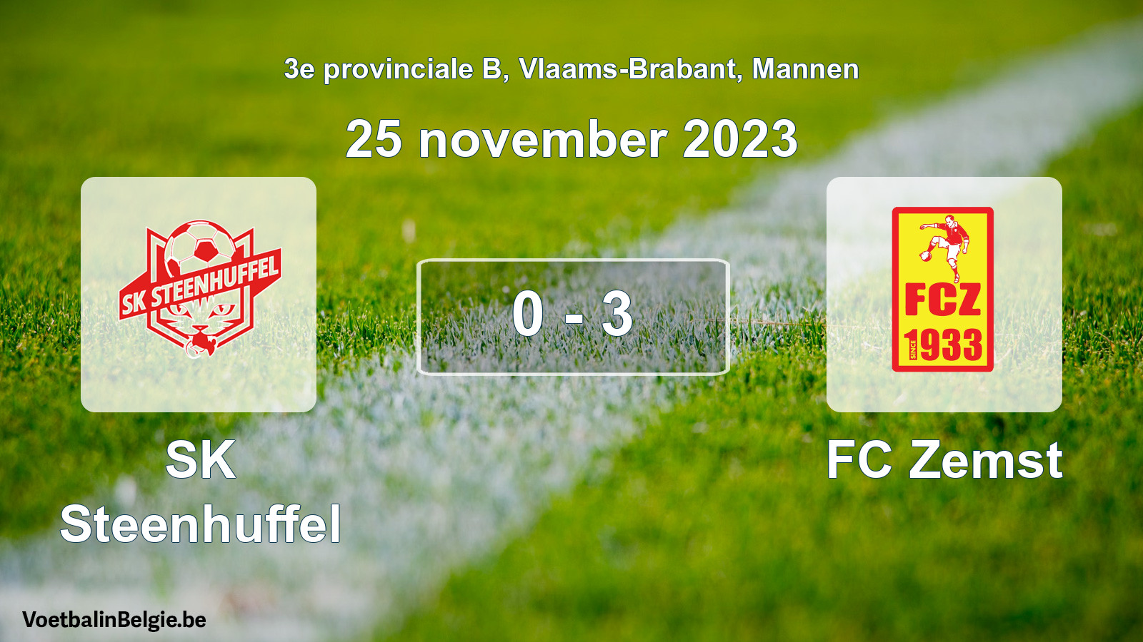 Gespeelde wedstrijd mannenvoetbal: SK Steenhuffel - FC Zemst 0 - 3 (25 november 2023)