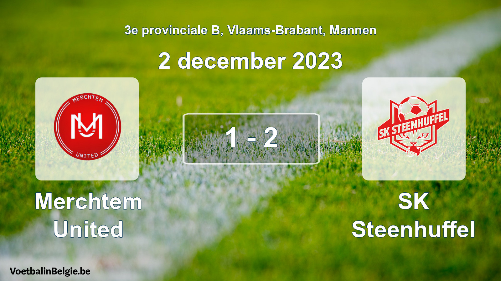 Gespeelde wedstrijd mannenvoetbal: Merchtem United - SK Steenhuffel 1 - 2 (2 december 2023)