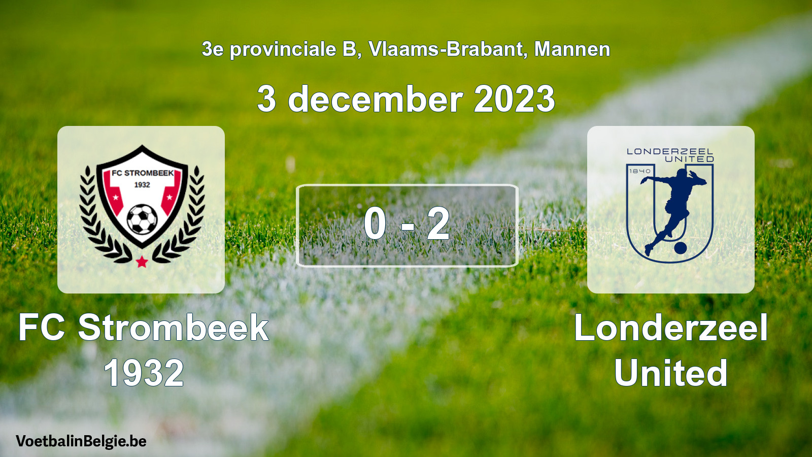 Gespeelde wedstrijd mannenvoetbal: FC Strombeek 1932 - Londerzeel United 0 - 2 (3 december 2023)