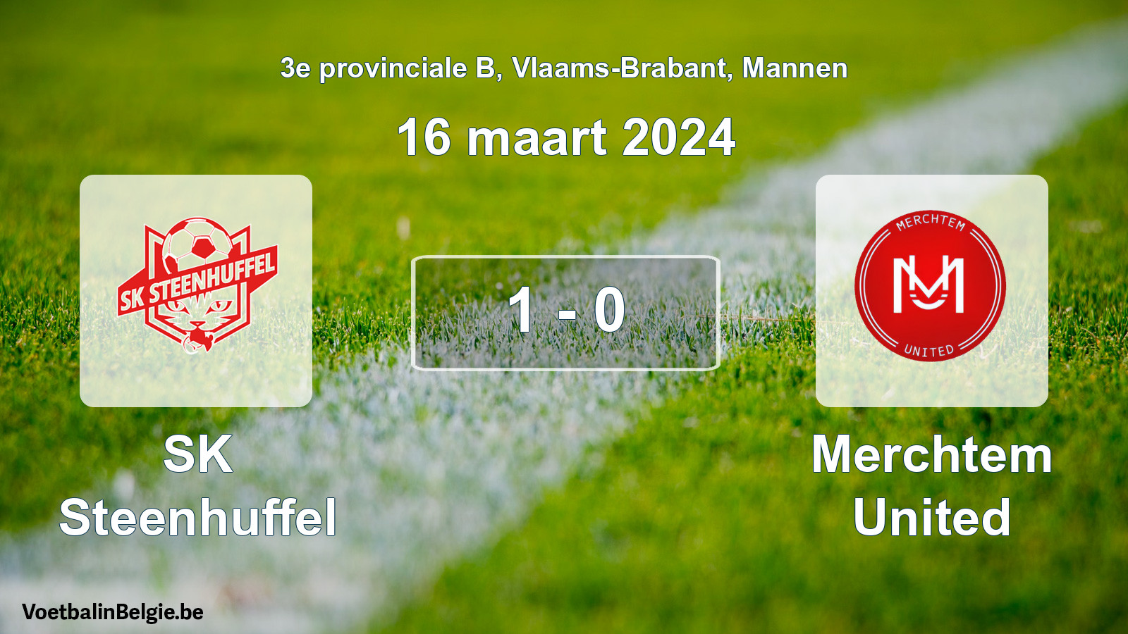 Gespeelde wedstrijd mannenvoetbal: SK Steenhuffel - Merchtem United 1 - 0 (16 maart 2024)