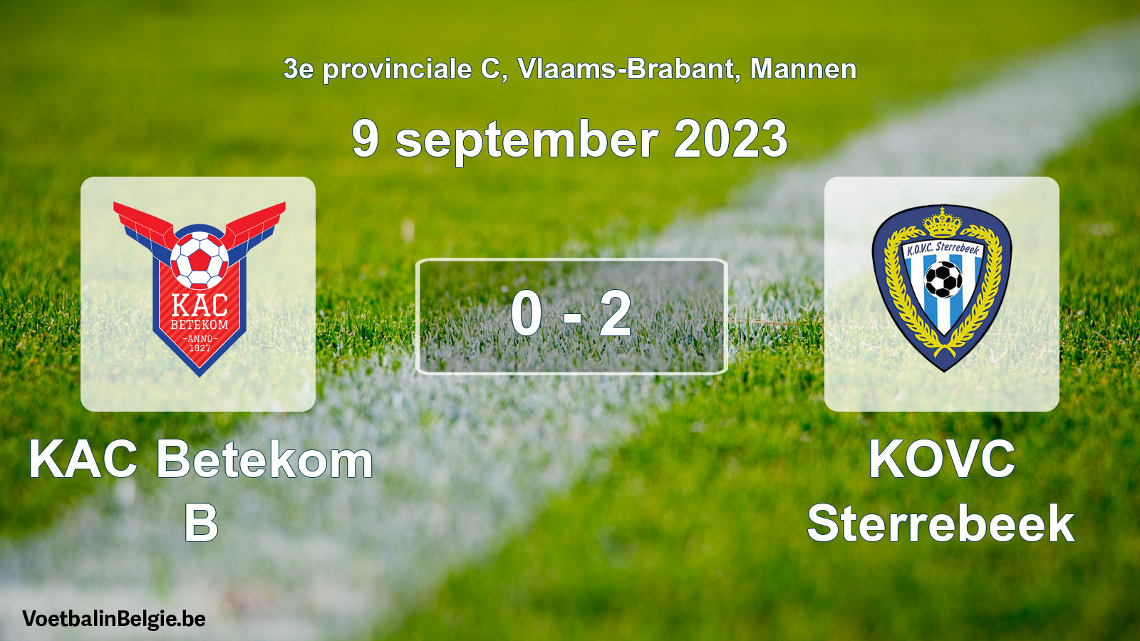 Gespeelde wedstrijd mannenvoetbal: KAC Betekom B - KOVC Sterrebeek 0 - 2 (9 september 2023)