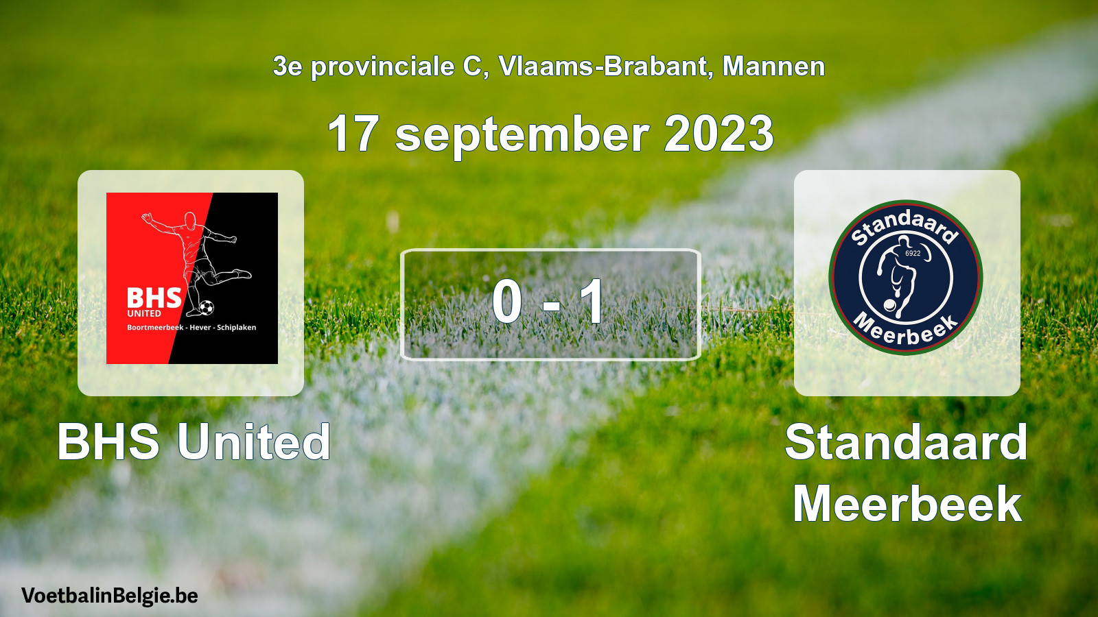 Gespeelde wedstrijd mannenvoetbal: BHS United - Standaard Meerbeek 0 - 1 (17 september 2023)