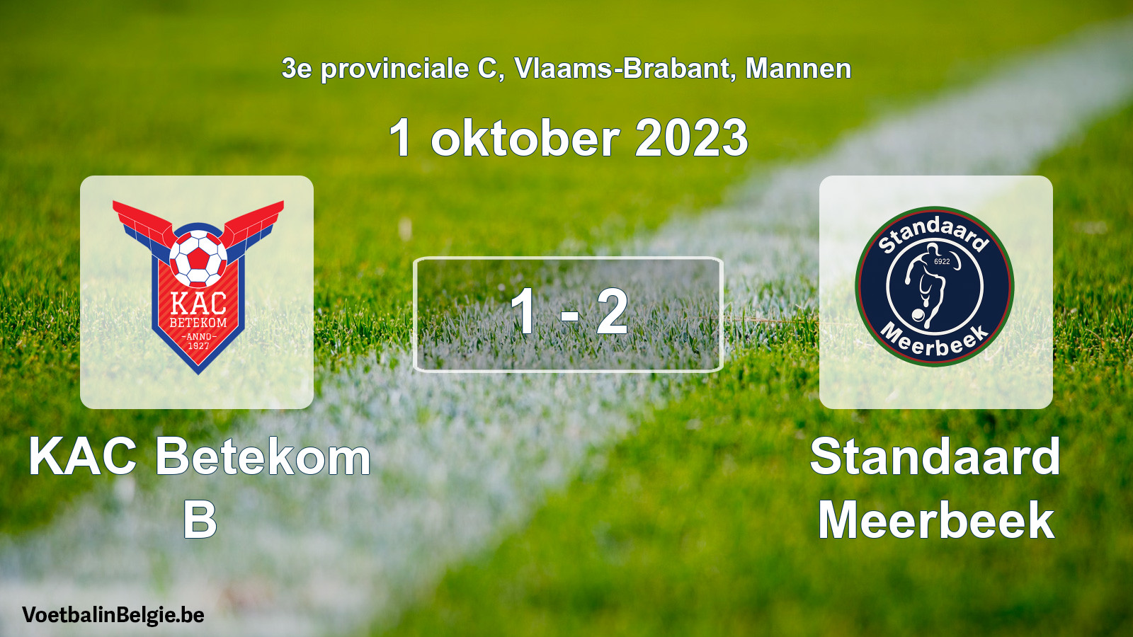 Gespeelde wedstrijd mannenvoetbal: KAC Betekom B - Standaard Meerbeek 1 - 2 (1 oktober 2023)