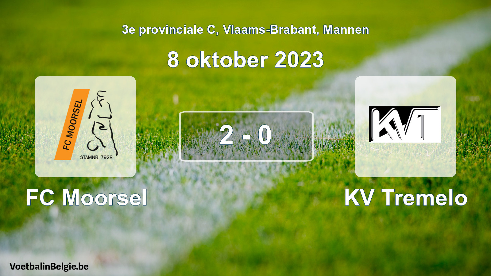 Gespeelde wedstrijd mannenvoetbal: FC Moorsel - KV Tremelo 2 - 0 (8 oktober 2023)