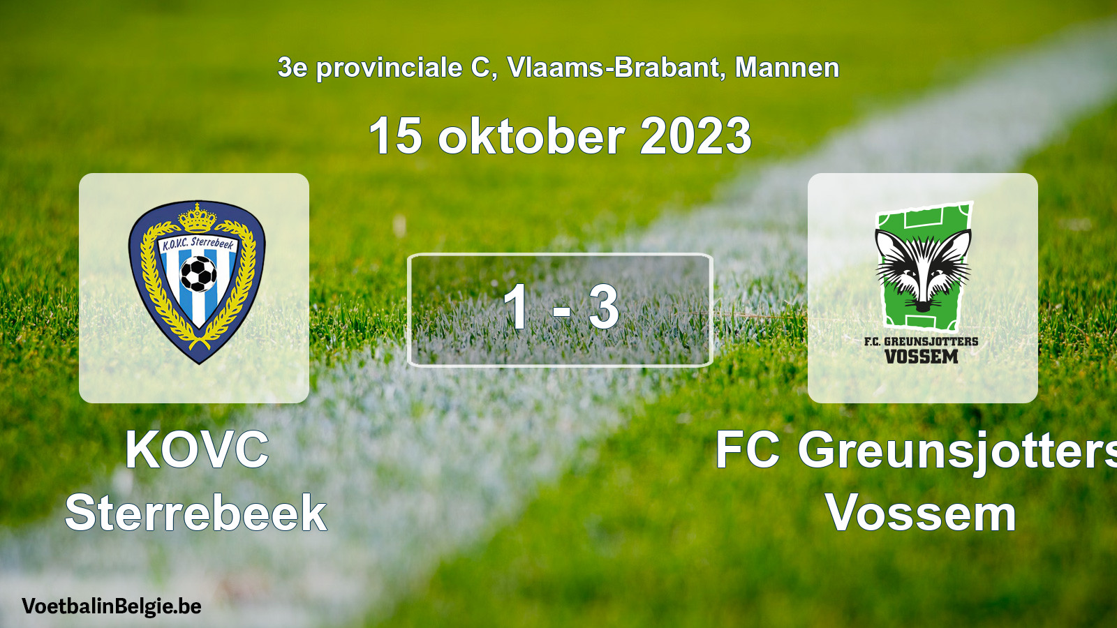 Gespeelde wedstrijd mannenvoetbal: KOVC Sterrebeek - FC Greunsjotters Vossem 1 - 3 (15 oktober 2023)