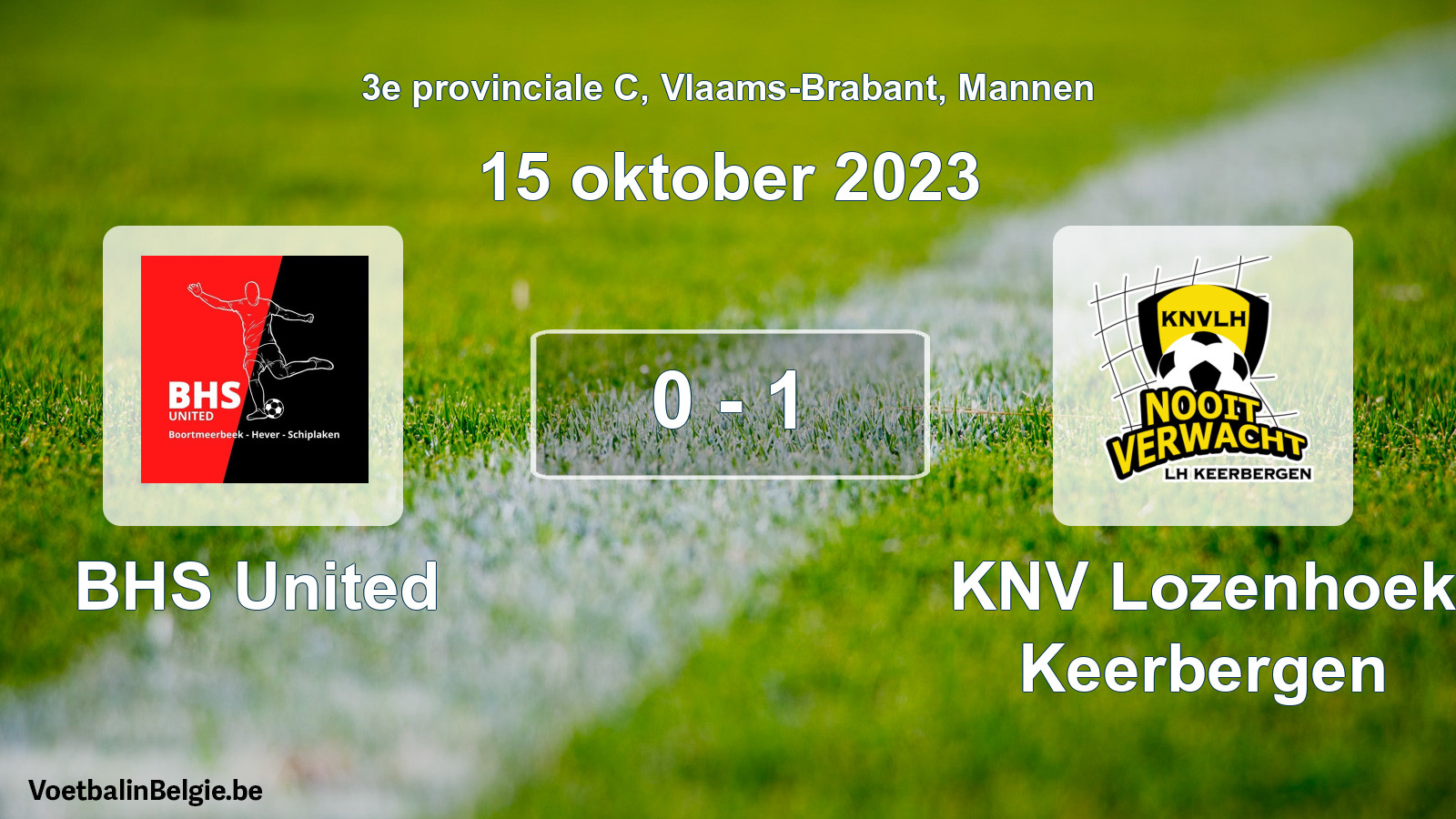 Gespeelde wedstrijd mannenvoetbal: BHS United - KNV Lozenhoek Keerbergen 0 - 1 (15 oktober 2023)