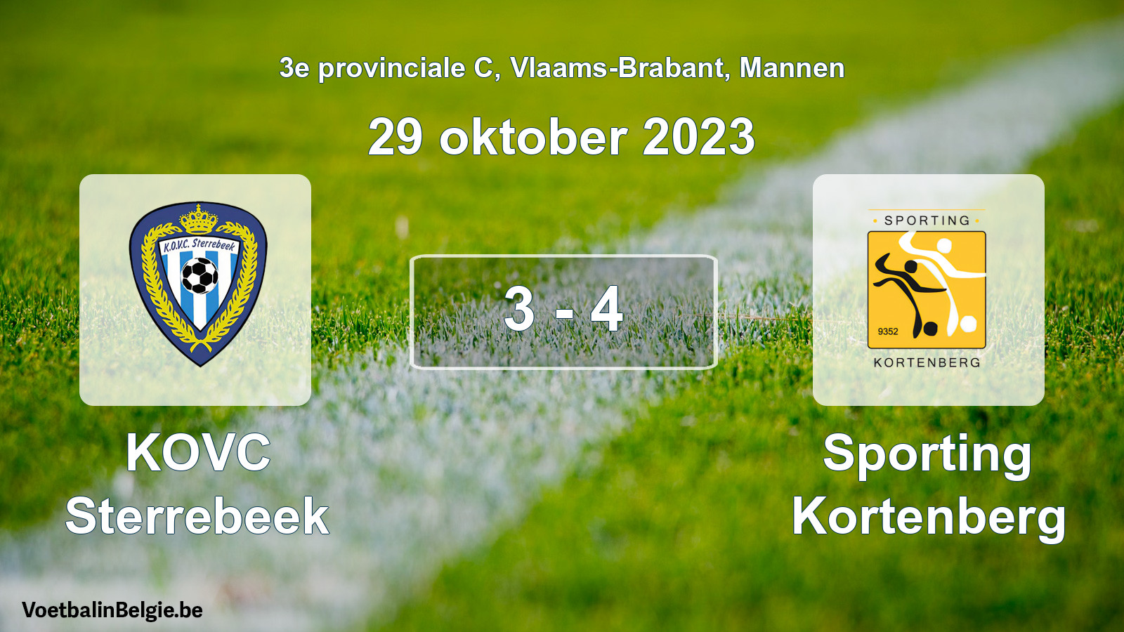 Gespeelde wedstrijd mannenvoetbal: KOVC Sterrebeek - Sporting Kortenberg 3 - 4 (29 oktober 2023)