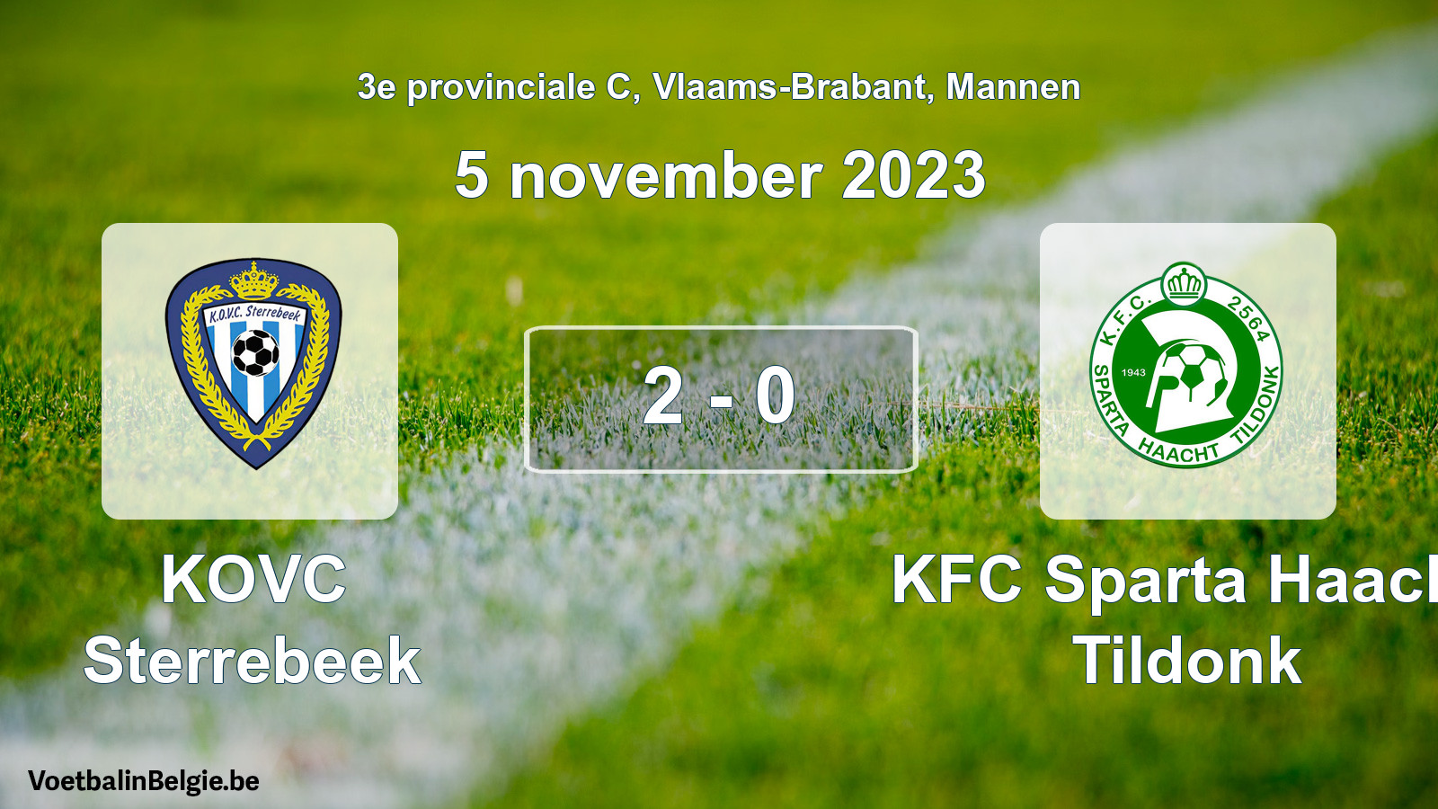 Gespeelde wedstrijd mannenvoetbal: KOVC Sterrebeek - KFC Sparta Haacht Tildonk 2 - 0 (5 november 2023)