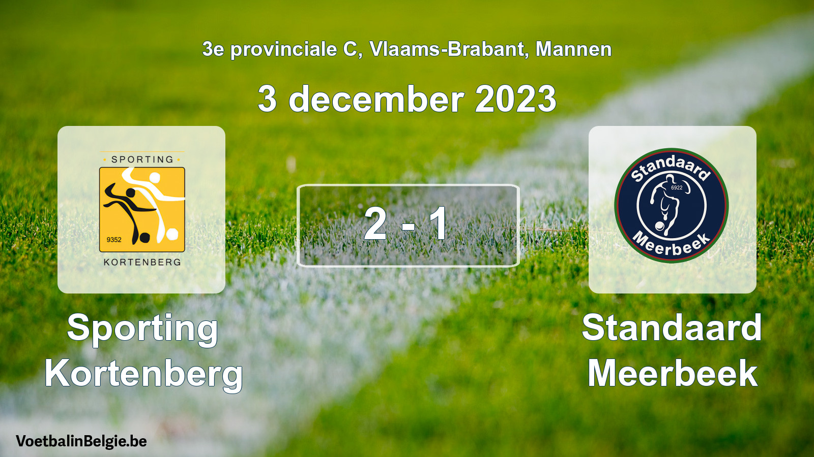Gespeelde wedstrijd mannenvoetbal: Sporting Kortenberg - Standaard Meerbeek 2 - 1 (3 december 2023)