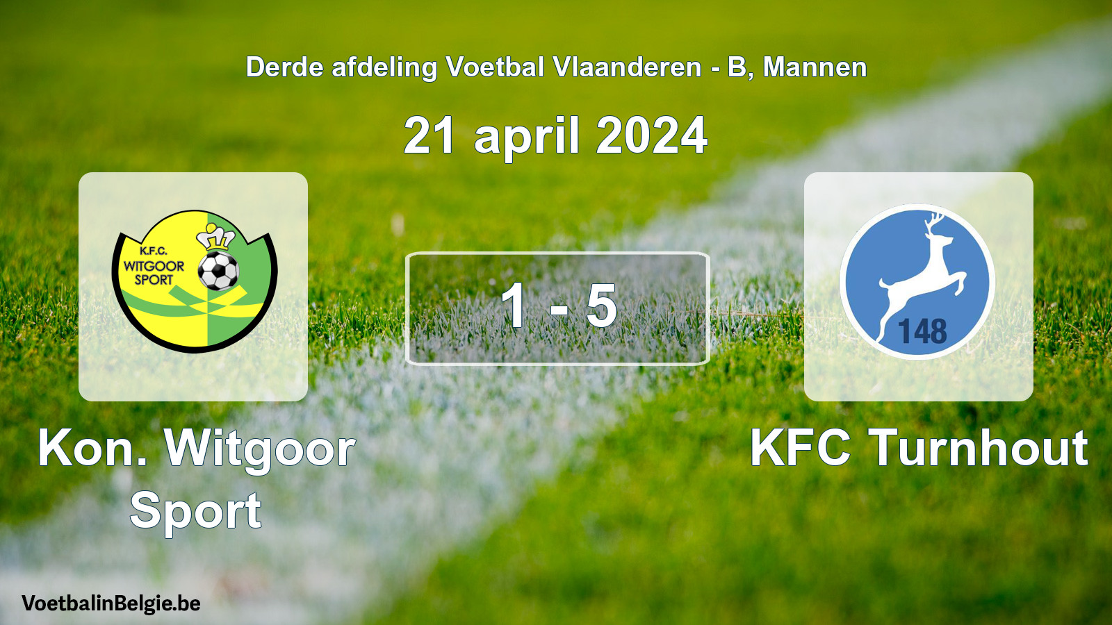 Gespeelde wedstrijd mannenvoetbal: Kon. Witgoor Sport - KFC Turnhout 1 - 5 (21 april 2024)